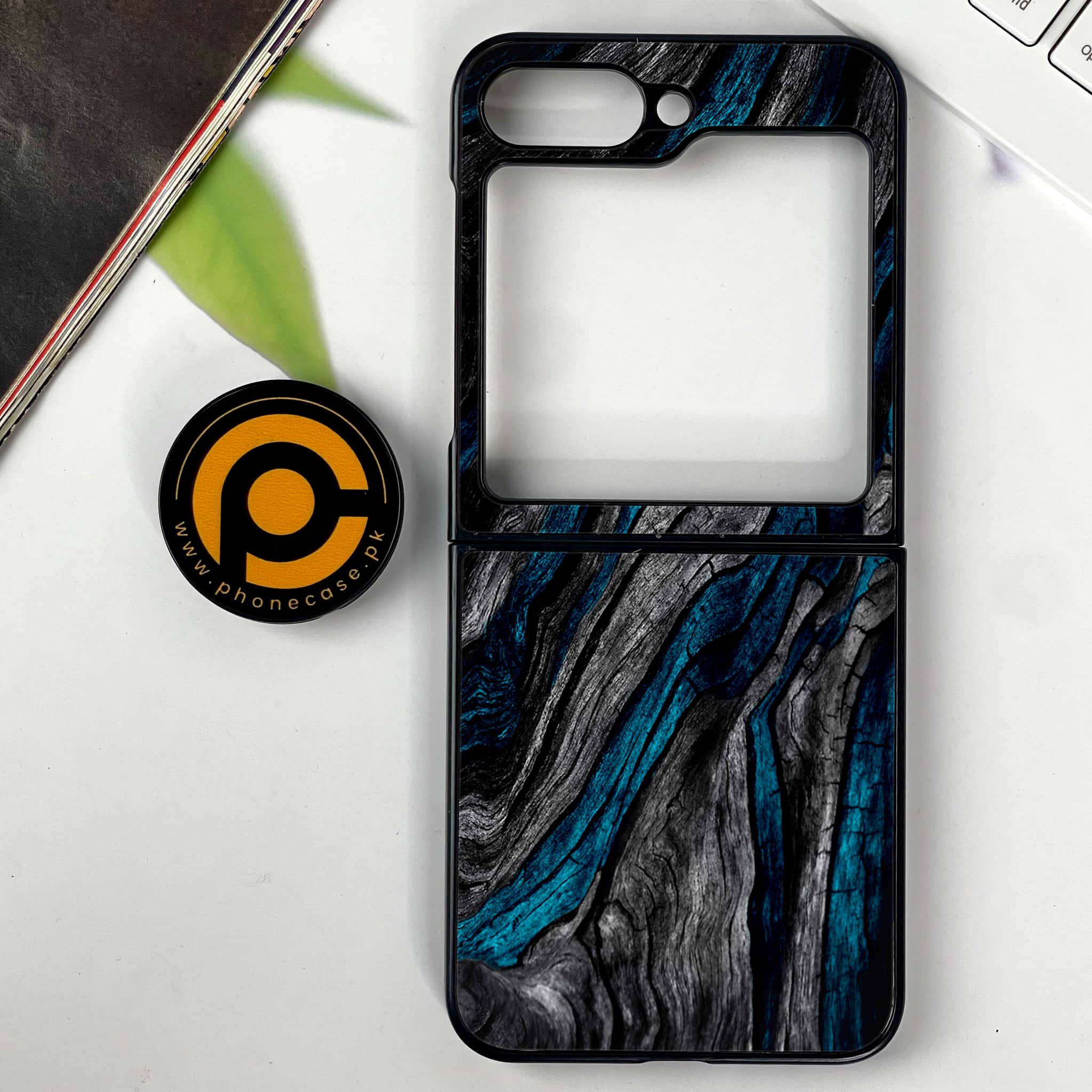 Galaxy Z Flip 7 - Liquid Marble Series - Premium Metal Printed soft Bumper shock Proof Case