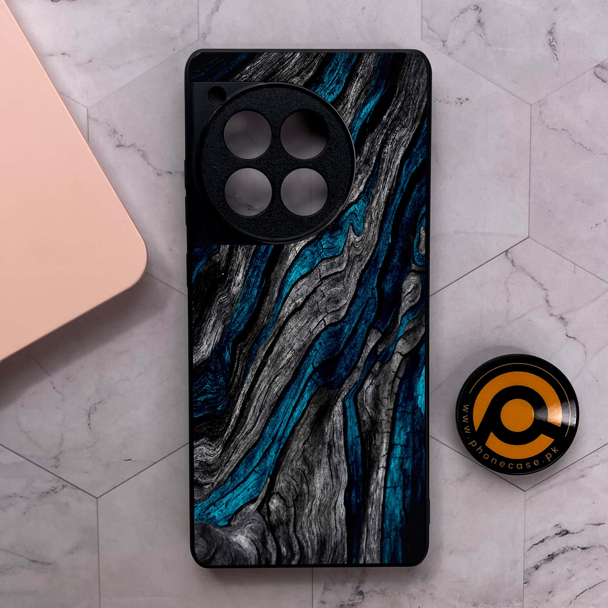 OnePlus 12R - Liquid Marble Series - Premium Metal Printed soft Bumper shock Proof Case