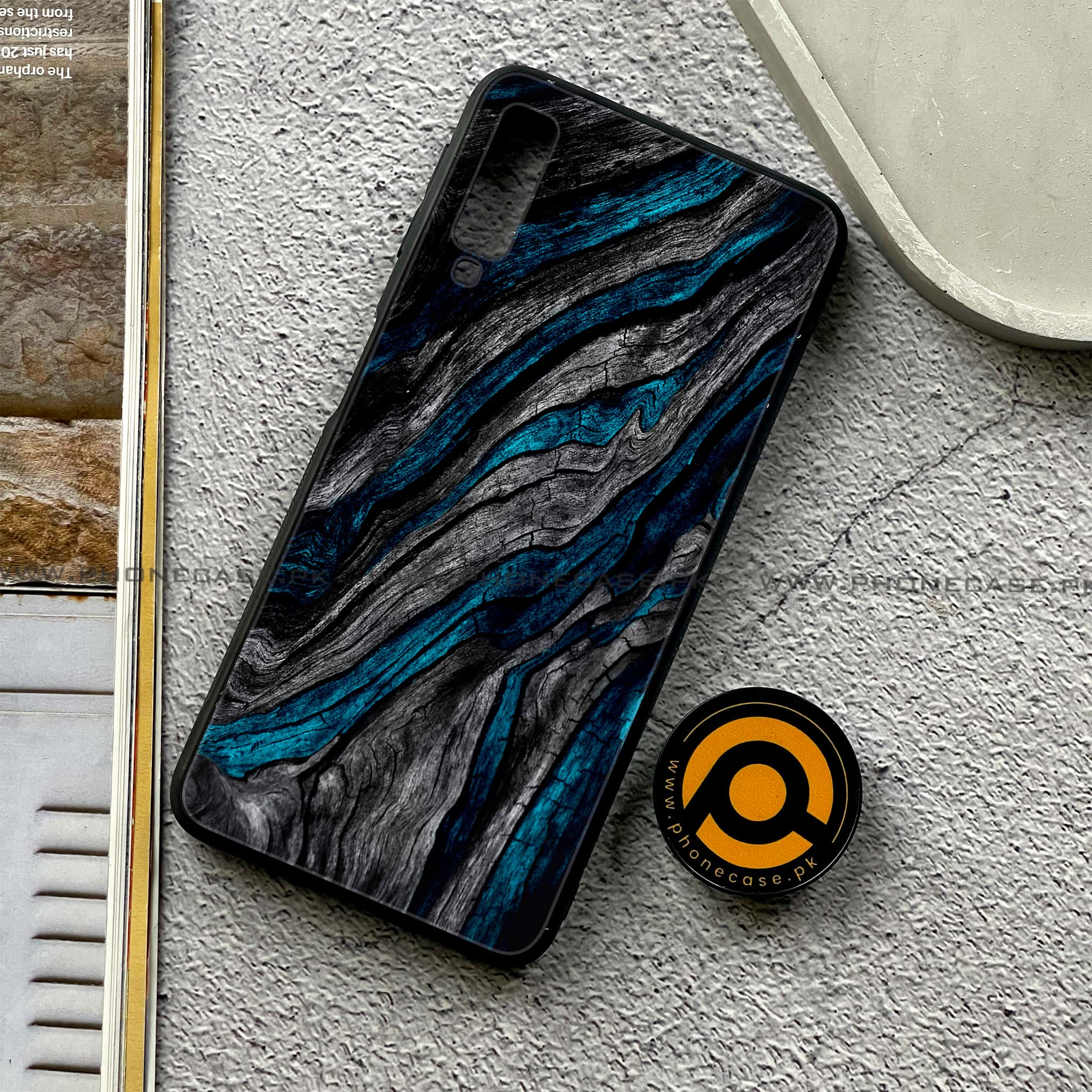 Galaxy A7 2018 - Liquid Marble Series - Premium Printed Metal soft Bumper shock Proof Case