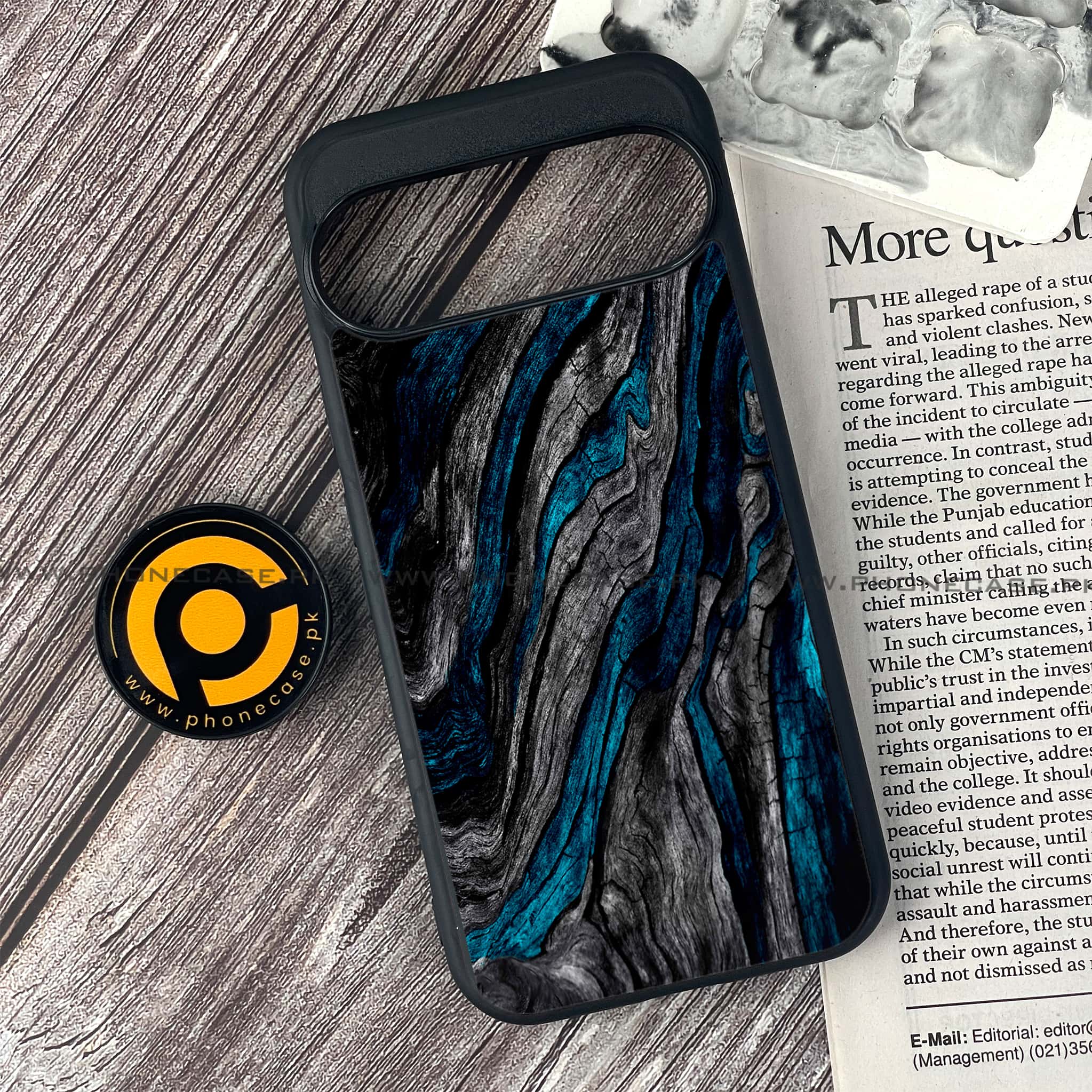 Google Pixel 9 - Liquid Marble Series - Premium Metal Printed soft Bumper Shock Proof Case