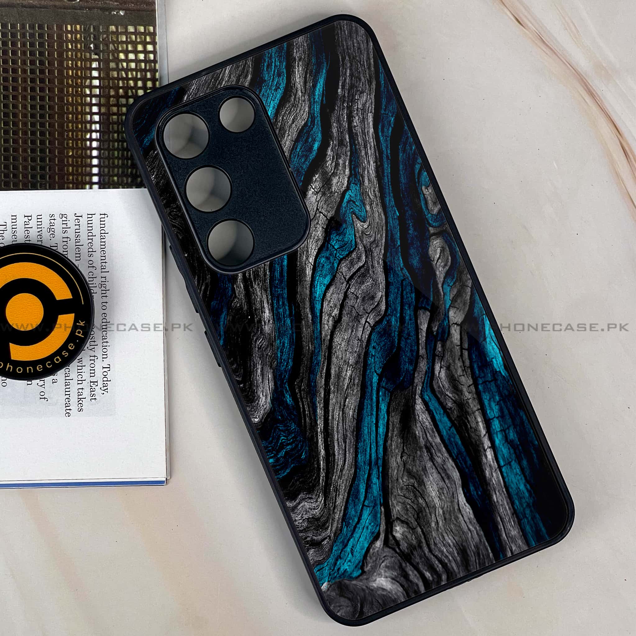 Vivo Y200e - Liquid Marble Series - Premium Metal Printed soft Bumper shock Proof Case