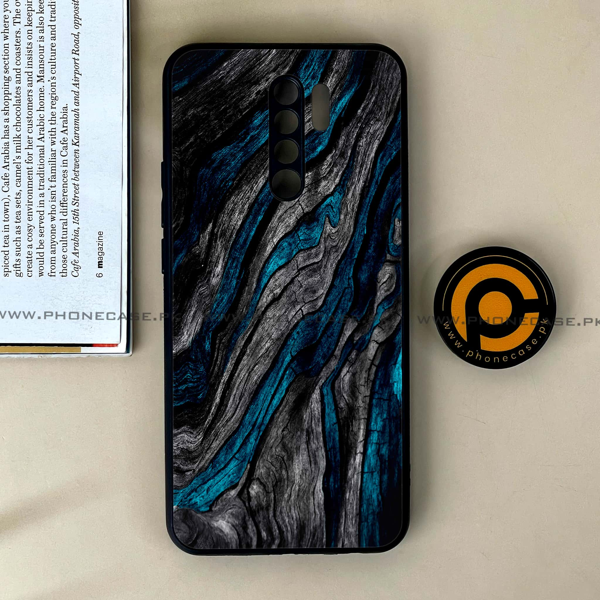 Xiaomi Redmi 9 - Liquid Marble Series - Premium Printed Glass soft Bumper shock Proof Case