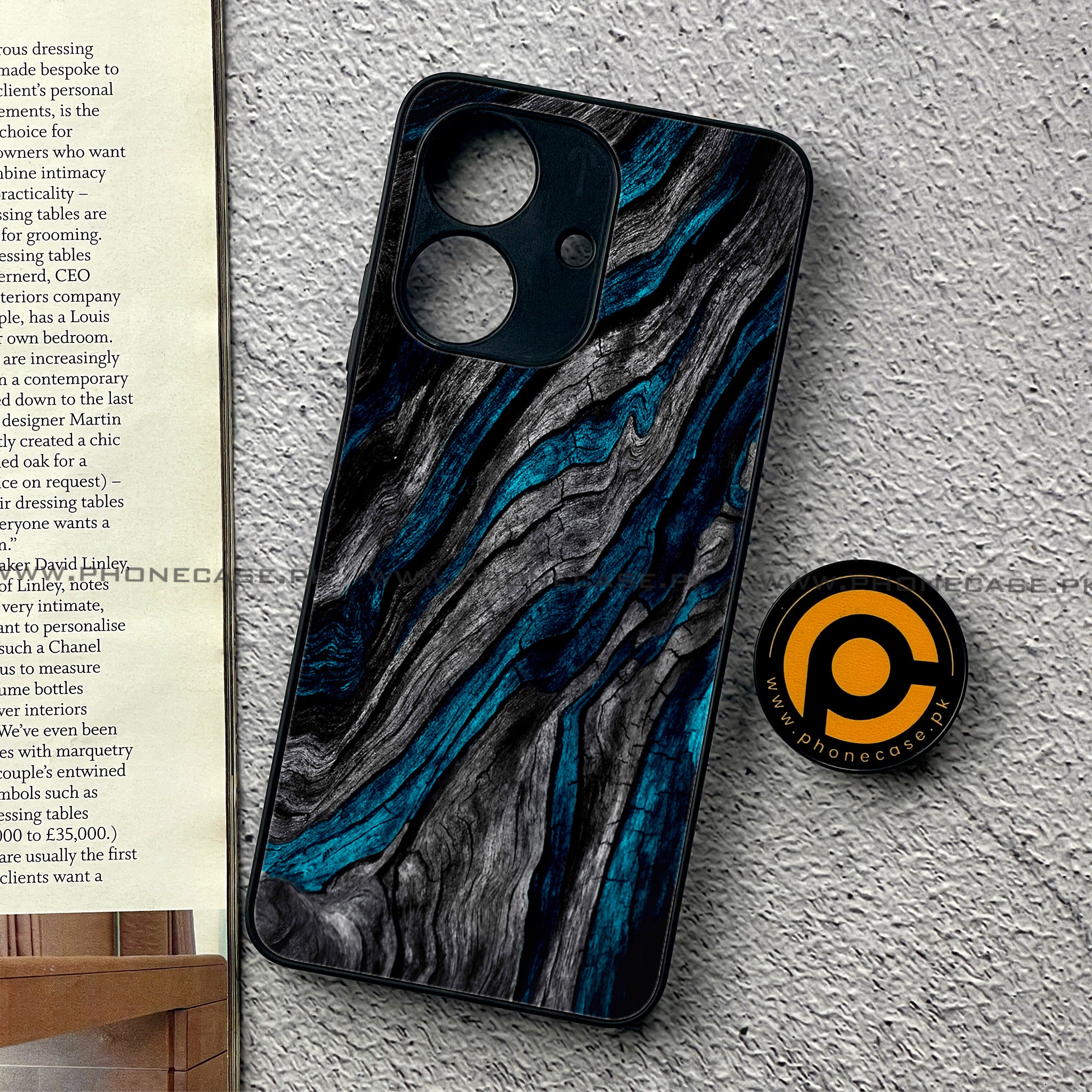 Realme Note 60 - Liquid Marble Series - Premium Printed Glass soft Bumper shock Proof Case