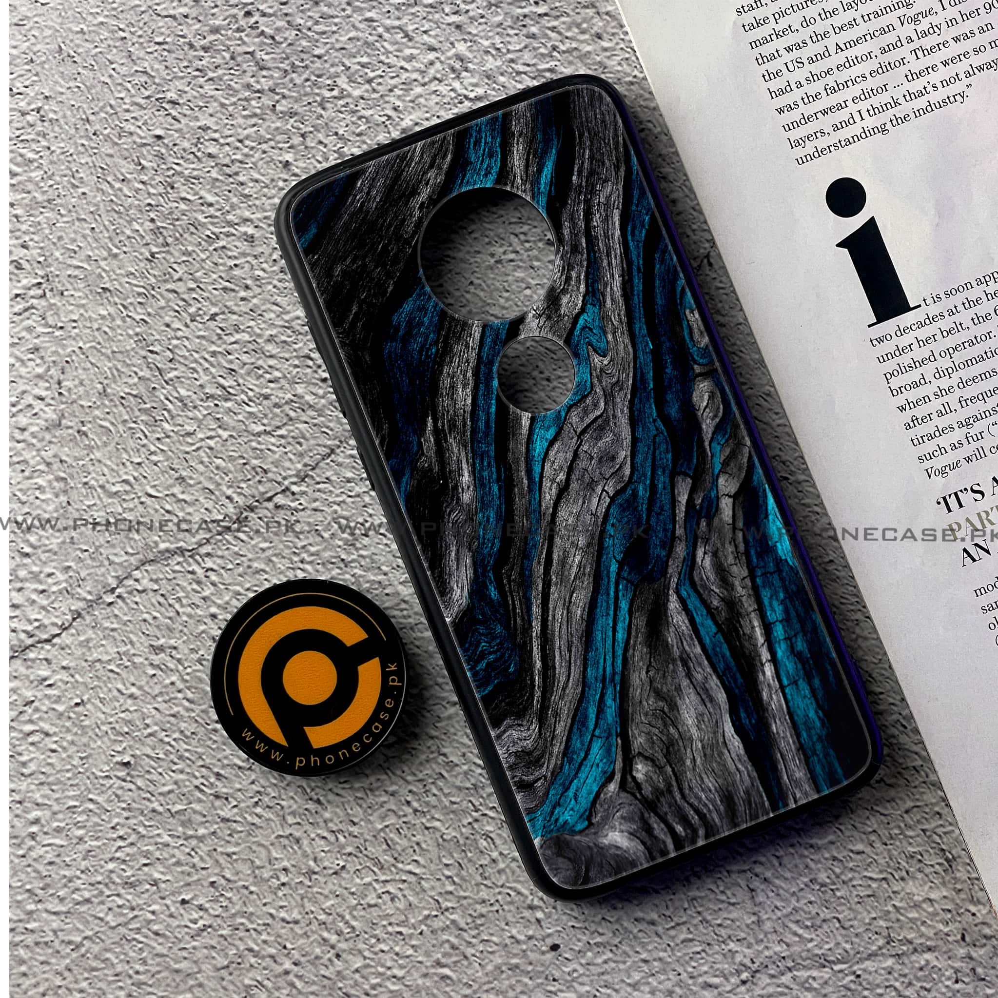 Moto G7 - Liquid Marble Series - Premium Printed Glass soft Bumper shock Proof Case
