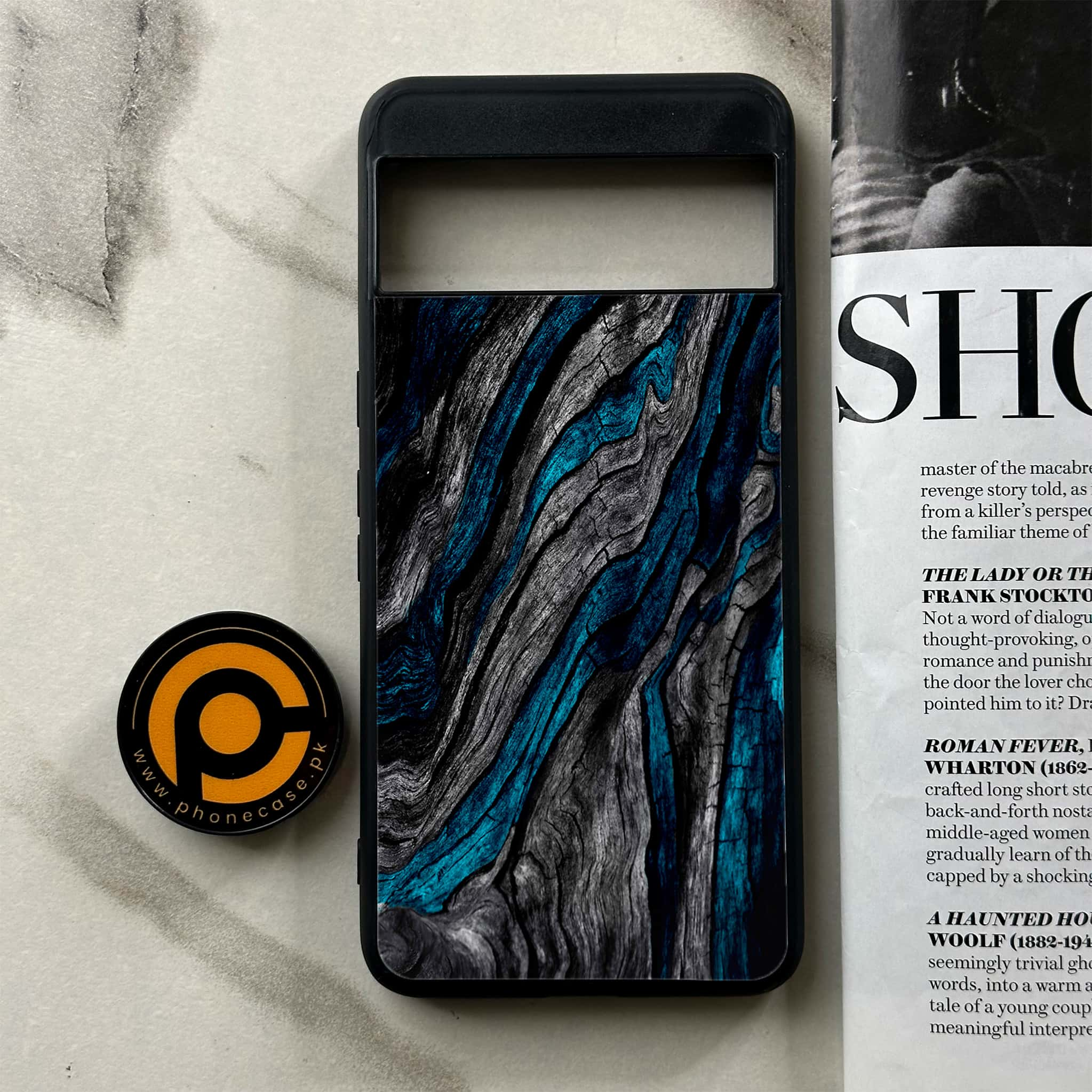 Google Pixel 8 Pro - Liquid Marble Series - Premium Printed Glass soft Bumper shock Proof Case