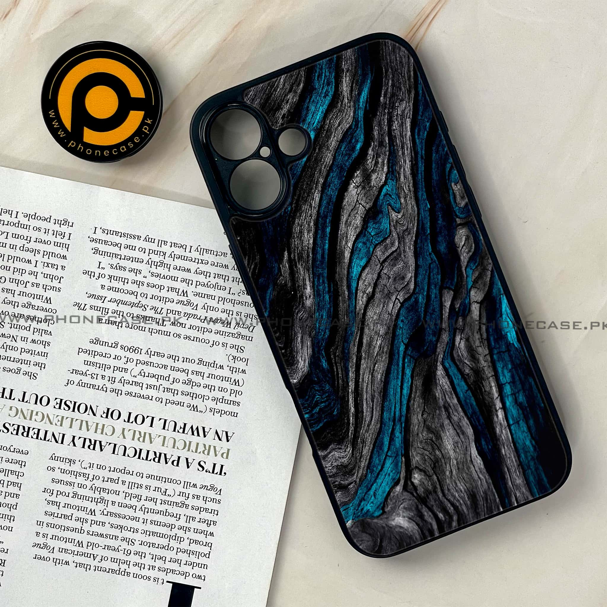 iPhone 16 - Liquid Marble Series - Premium Printed Glass soft Bumper shock Proof Case