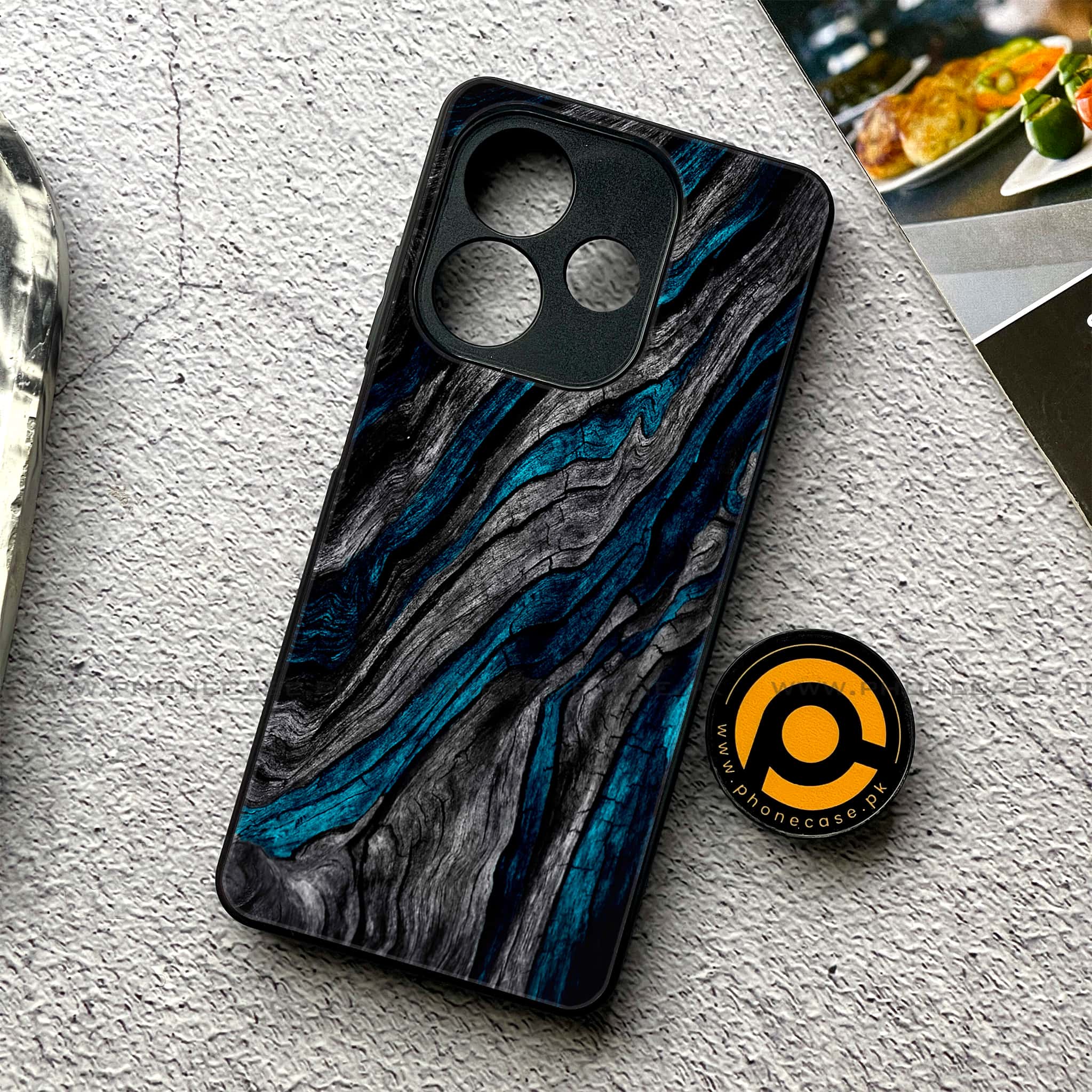 Oppo A5 Pro - Liquid Marble Series - Premium Metal Printed soft Bumper shock Proof Case