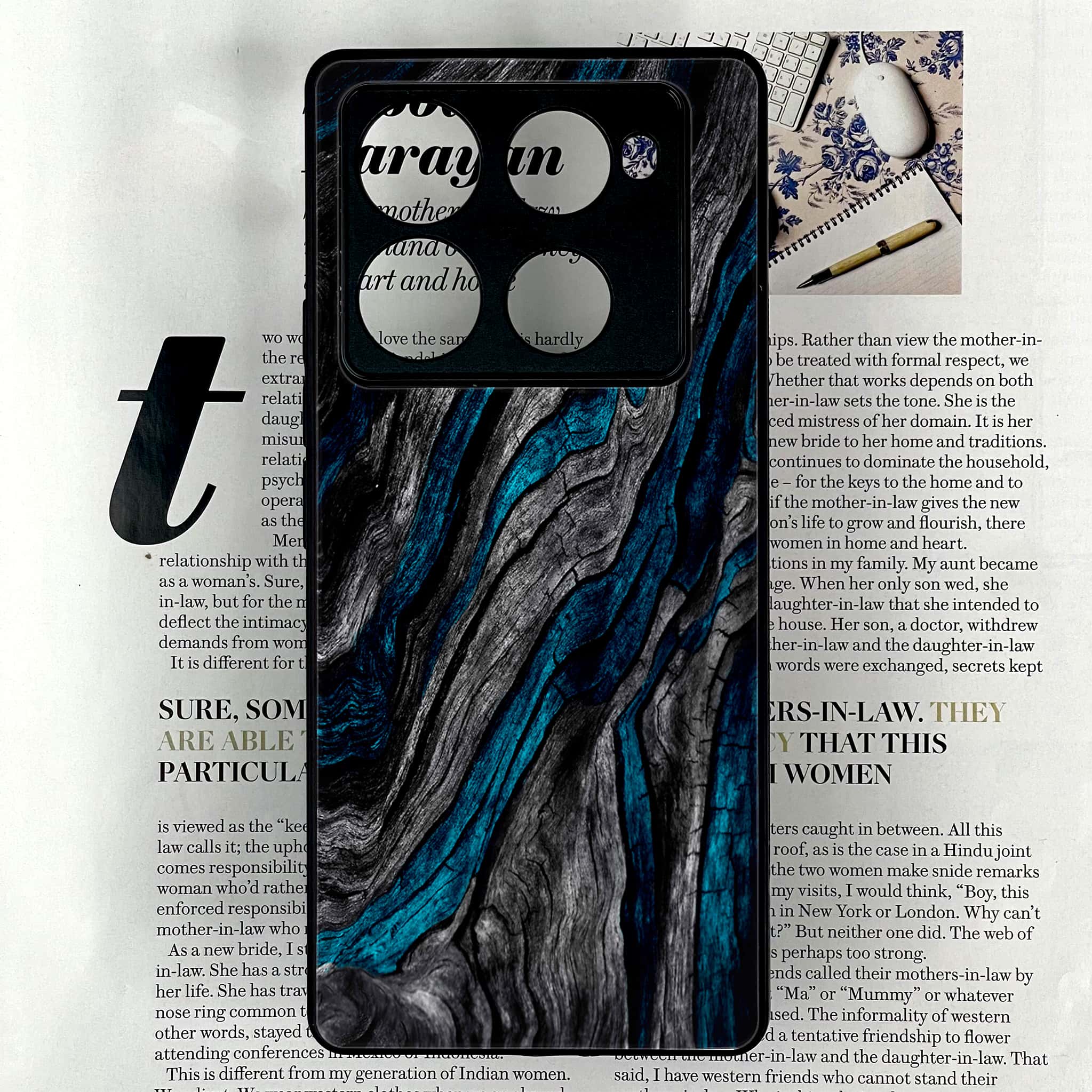 Infinix Note 40 Pro Plus - Liquid Marble Series - Premium Metal Printed soft Bumper shock Proof Case