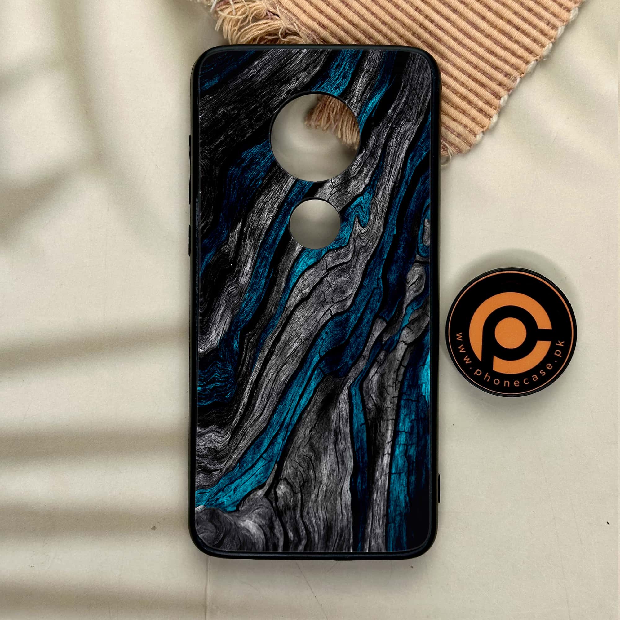 Moto G7 - Liquid Marble Series - Premium Printed Glass soft Bumper shock Proof Case