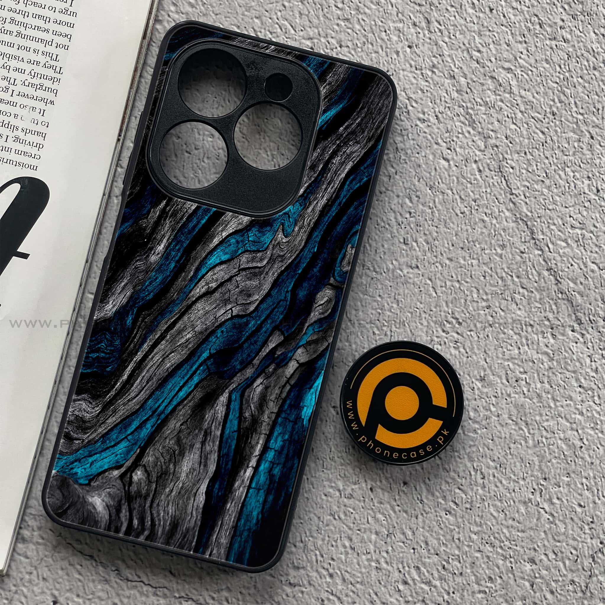 Tecno Spark 20C - Liquid Marble Series - Premium Printed Glass soft Bumper shock Proof Case
