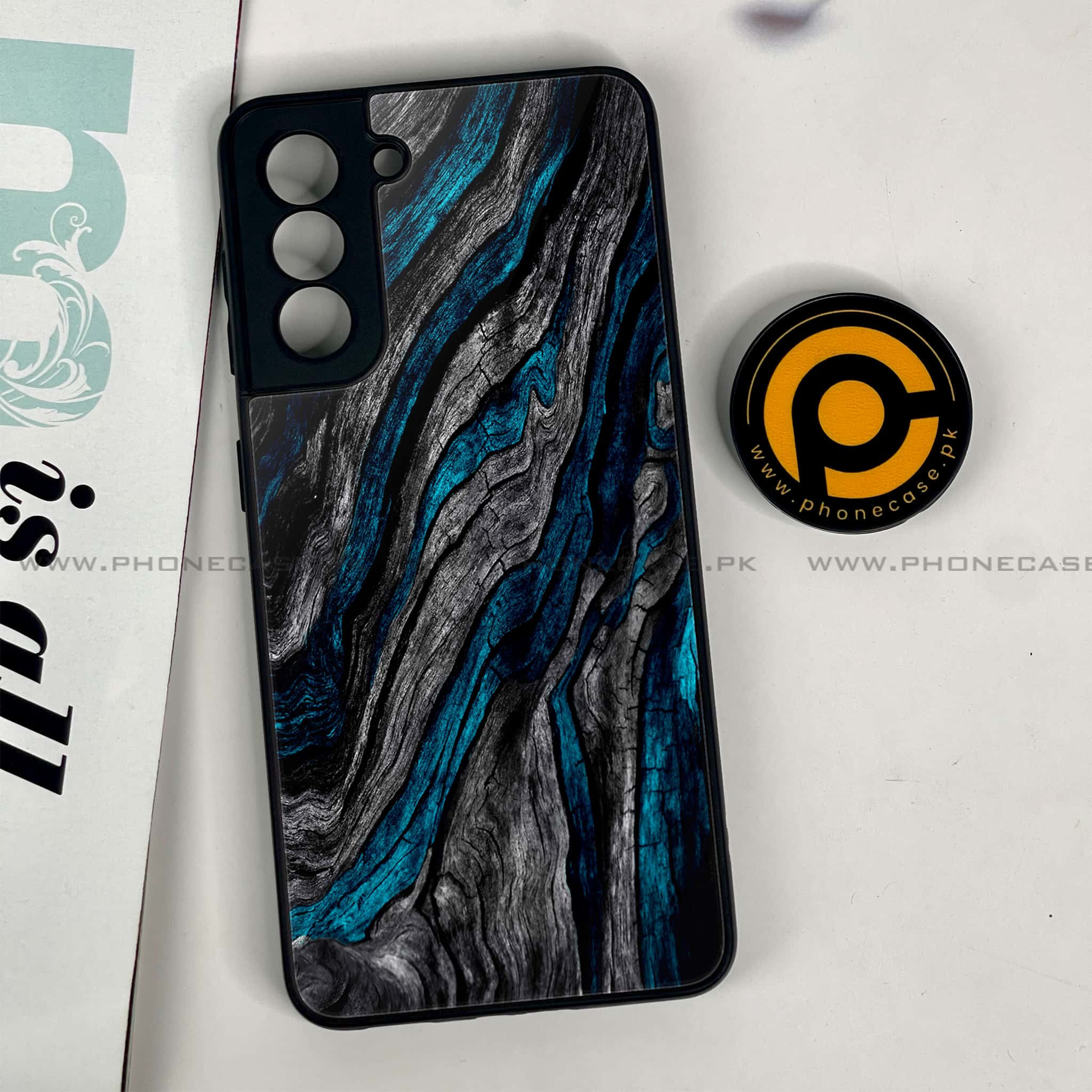 Samsung Galaxy S21 - Liquid Marble Series - Premium Printed Glass soft Bumper shock Proof Case