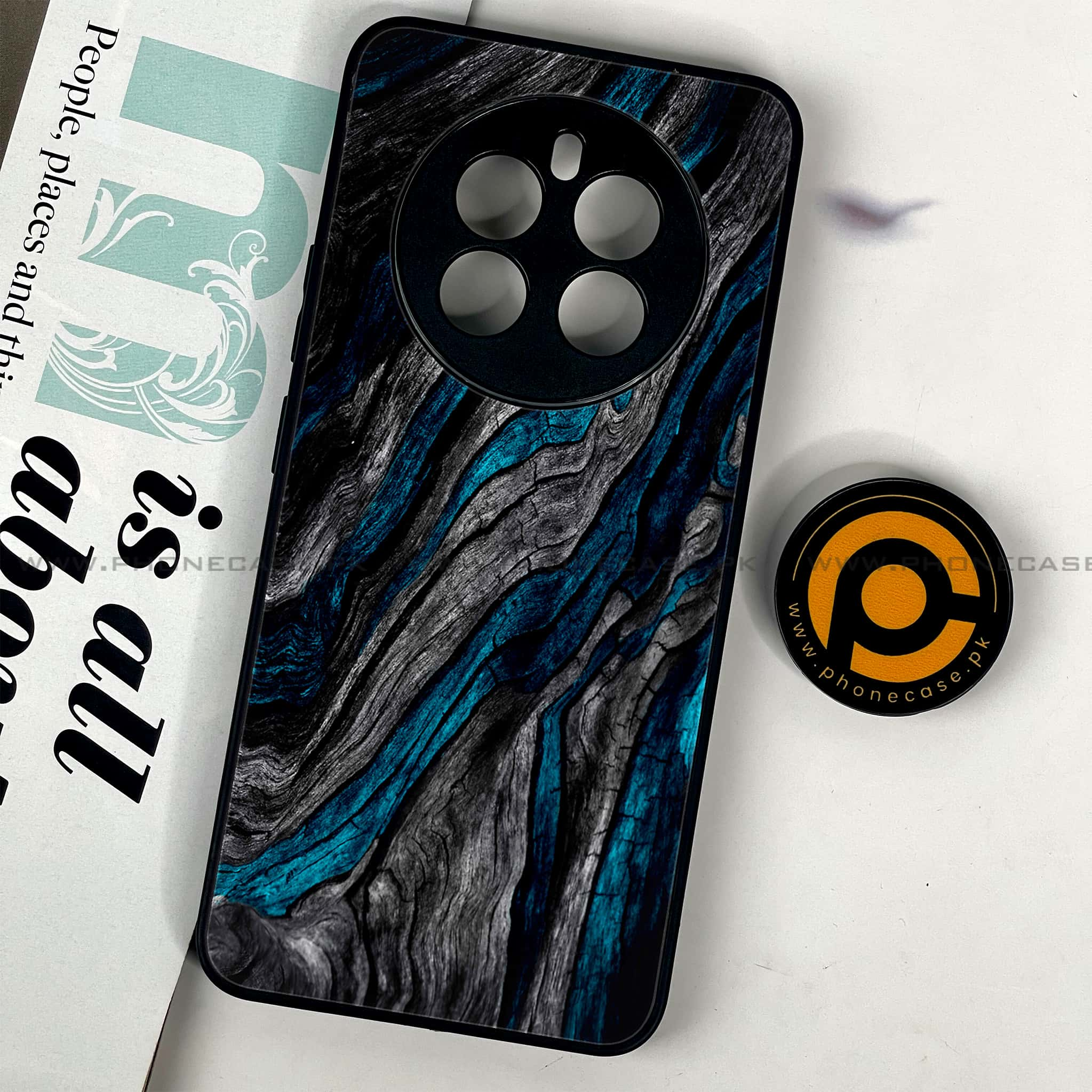 Realme 12 - Liquid Marble Series - Premium Printed Glass soft Bumper shock Proof Case