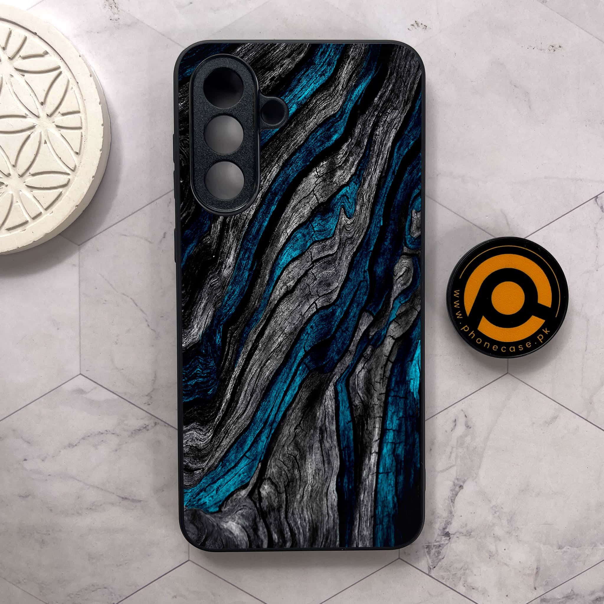 Samsung Galaxy A26 5G - Liquid Marble Series - Premium Metal Printed soft Bumper shock Proof Case