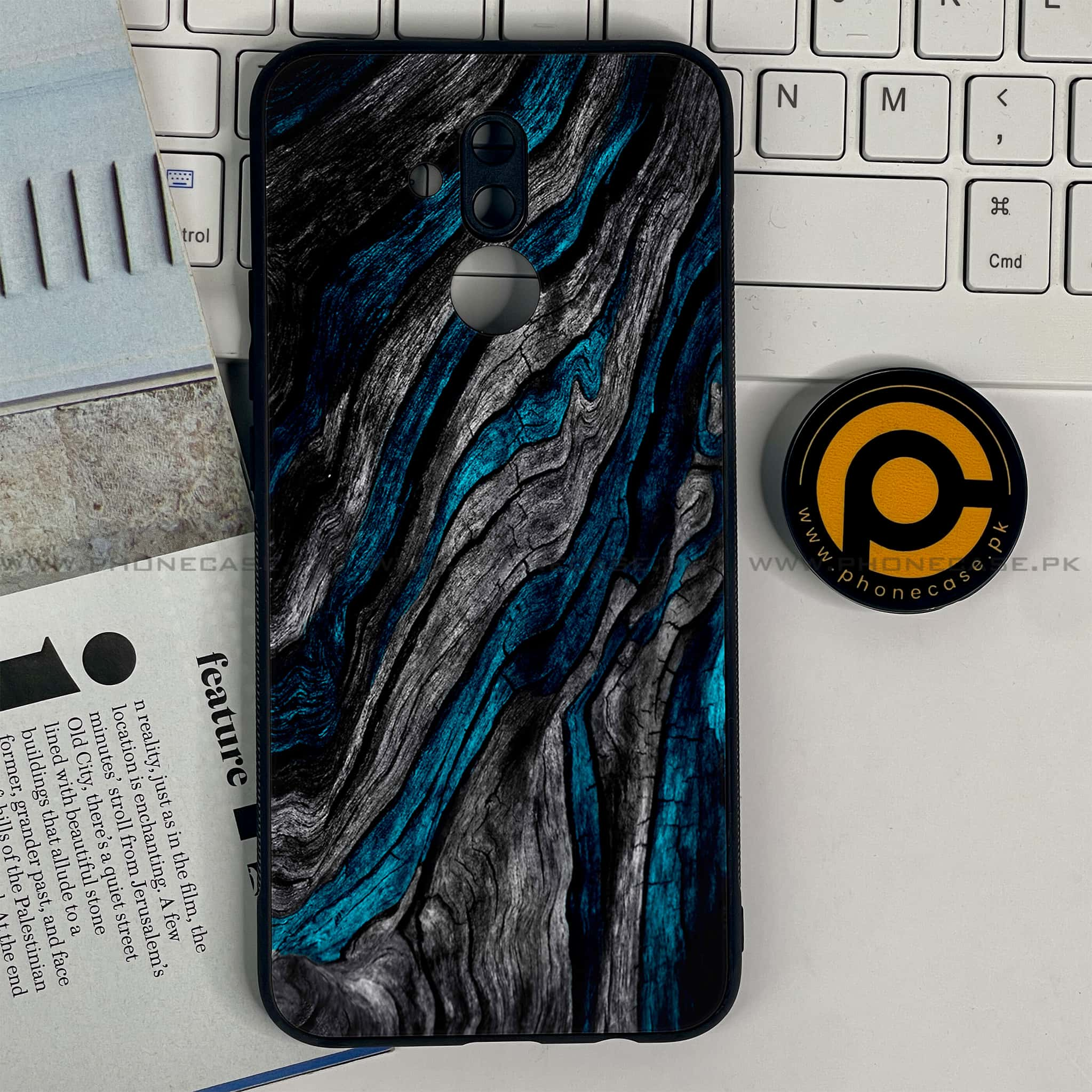 Huawei Mate 20 Lite - Liquid Marble Series - Premium Printed Glass soft Bumper shock Proof Case