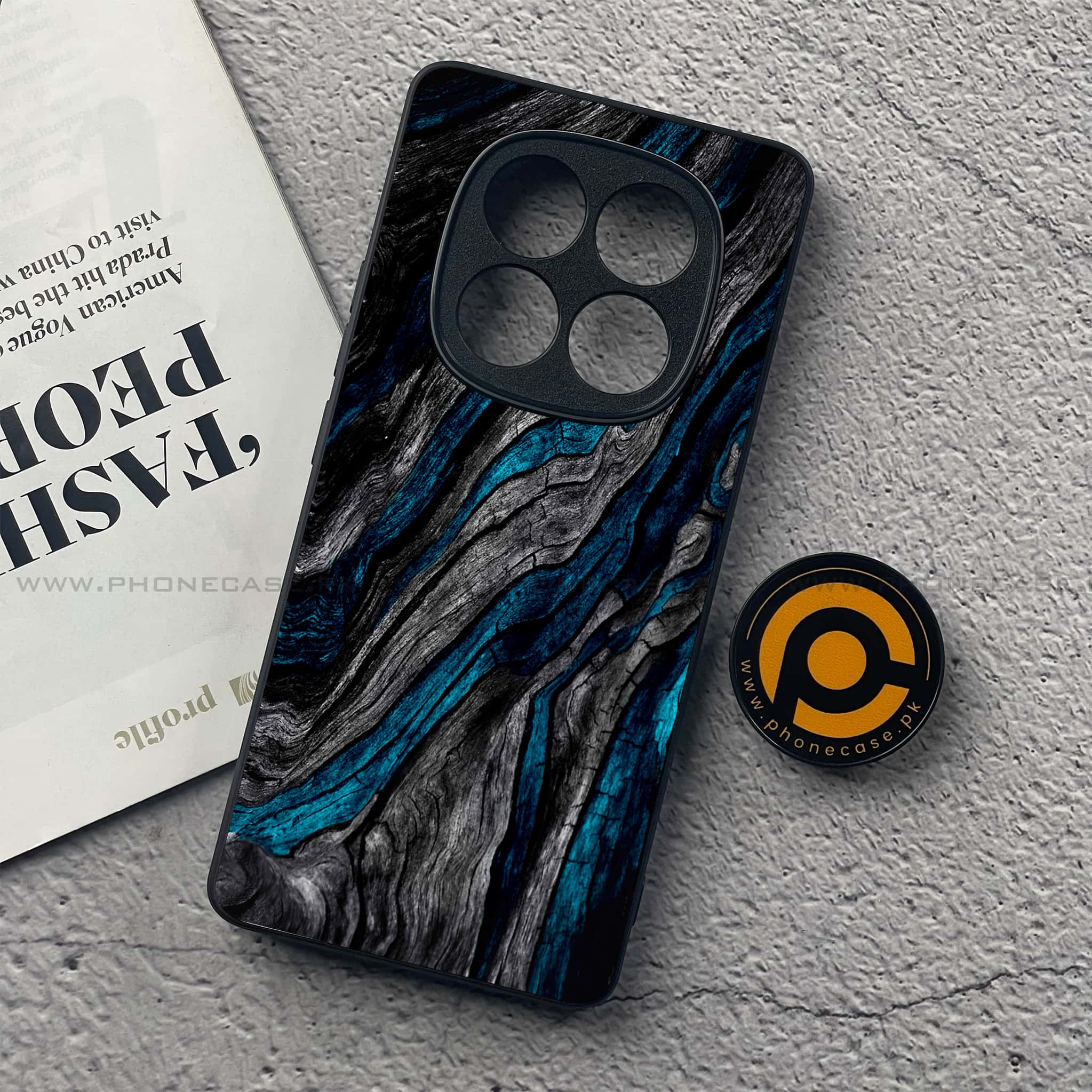Redmi Note 14 Pro Plus 5G - Liquid Marble Series - Premium Printed Glass soft Bumper shock Proof Case