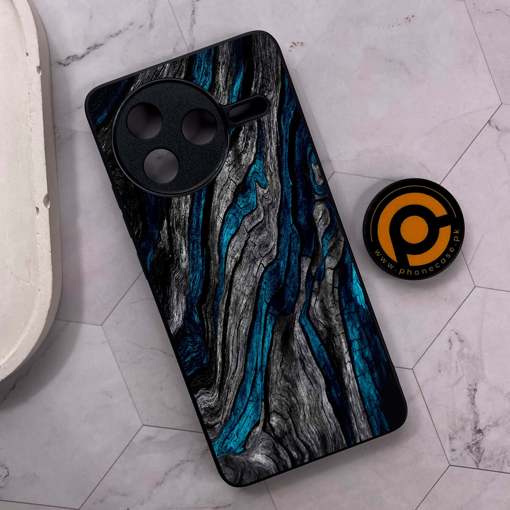 Xiaomi Poco F7 Pro 5G - Liquid Marble Series - Premium Metal Printed soft Bumper shock Proof Case