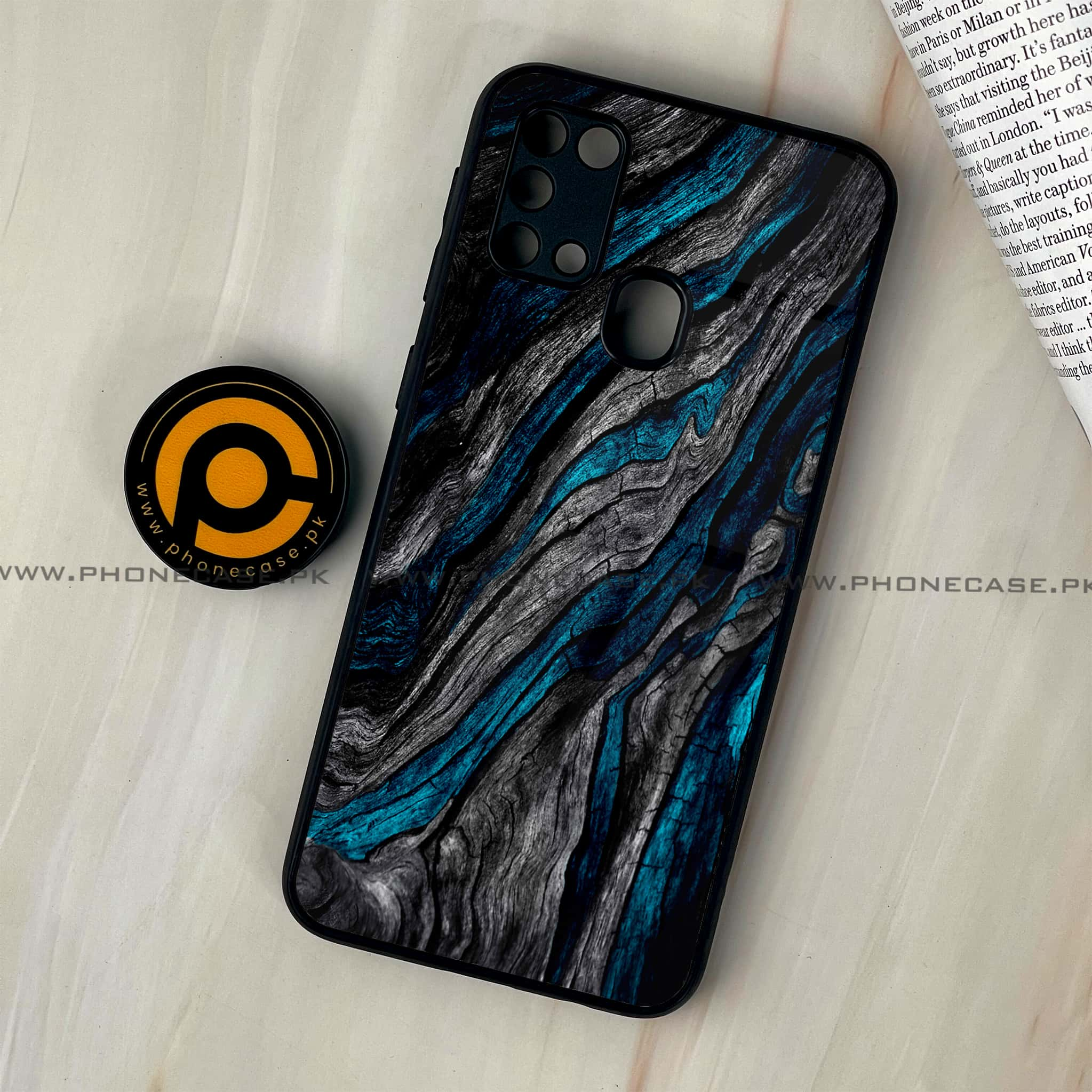 Galaxy M31 - Liquid Marble Series - Premium Printed Glass soft Bumper shock Proof Case