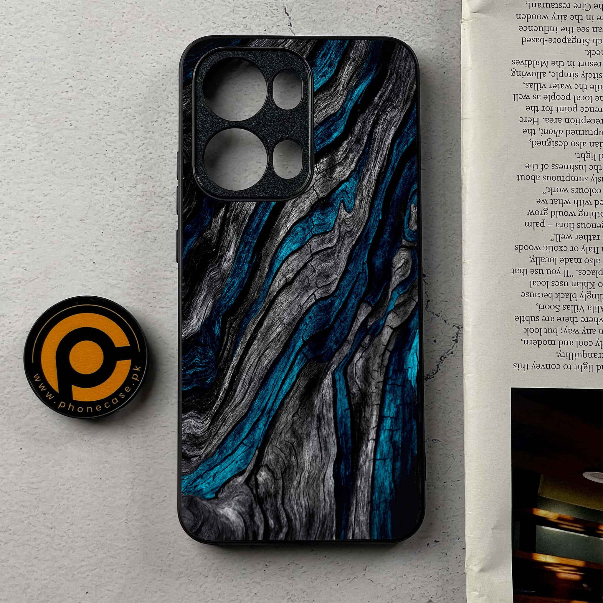 Oppo Reno 13 Pro - Liquid Marble Series - Premium Metal Printed Soft Bumper Shockproof Case