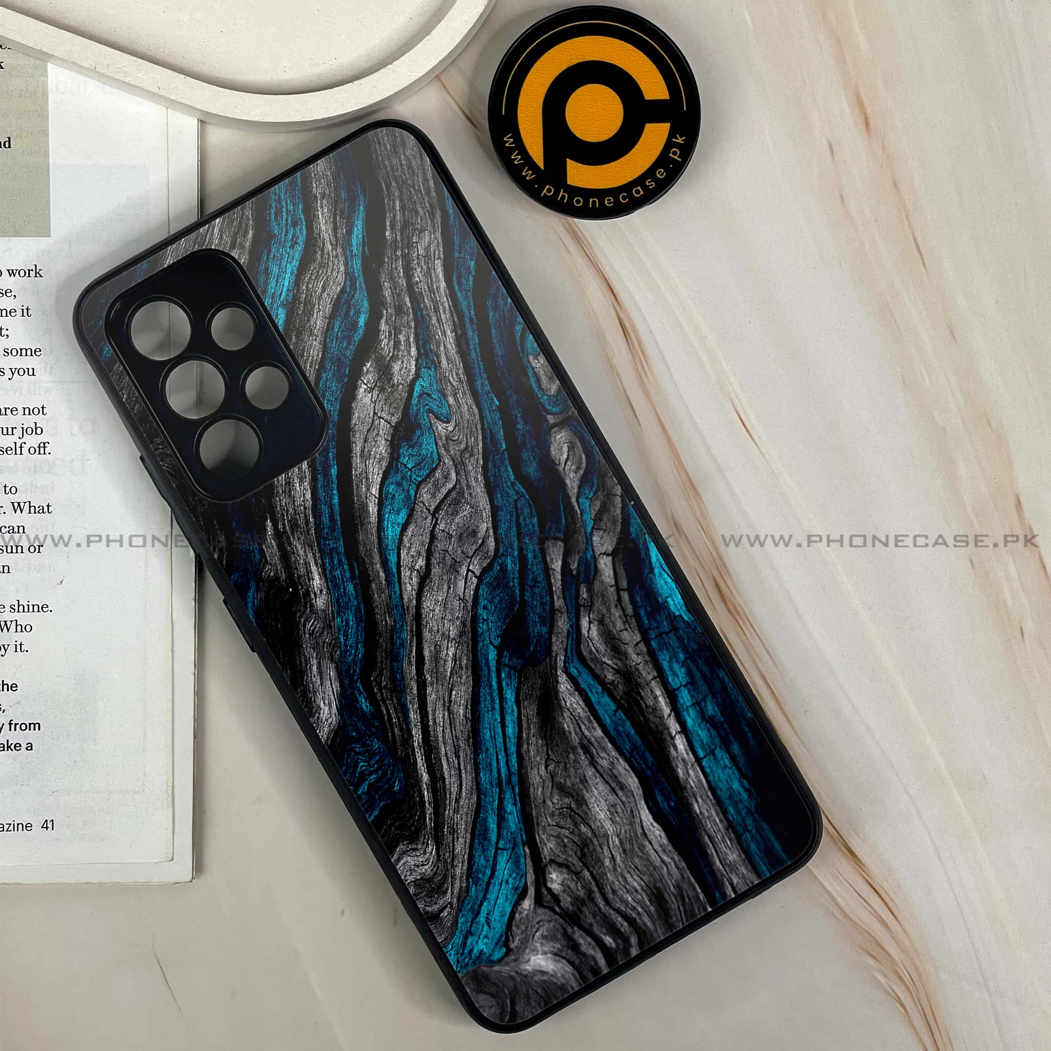 Samsung Galaxy A32 4G - Liquid Marble Series - Premium Printed Glass soft Bumper shock Proof Case