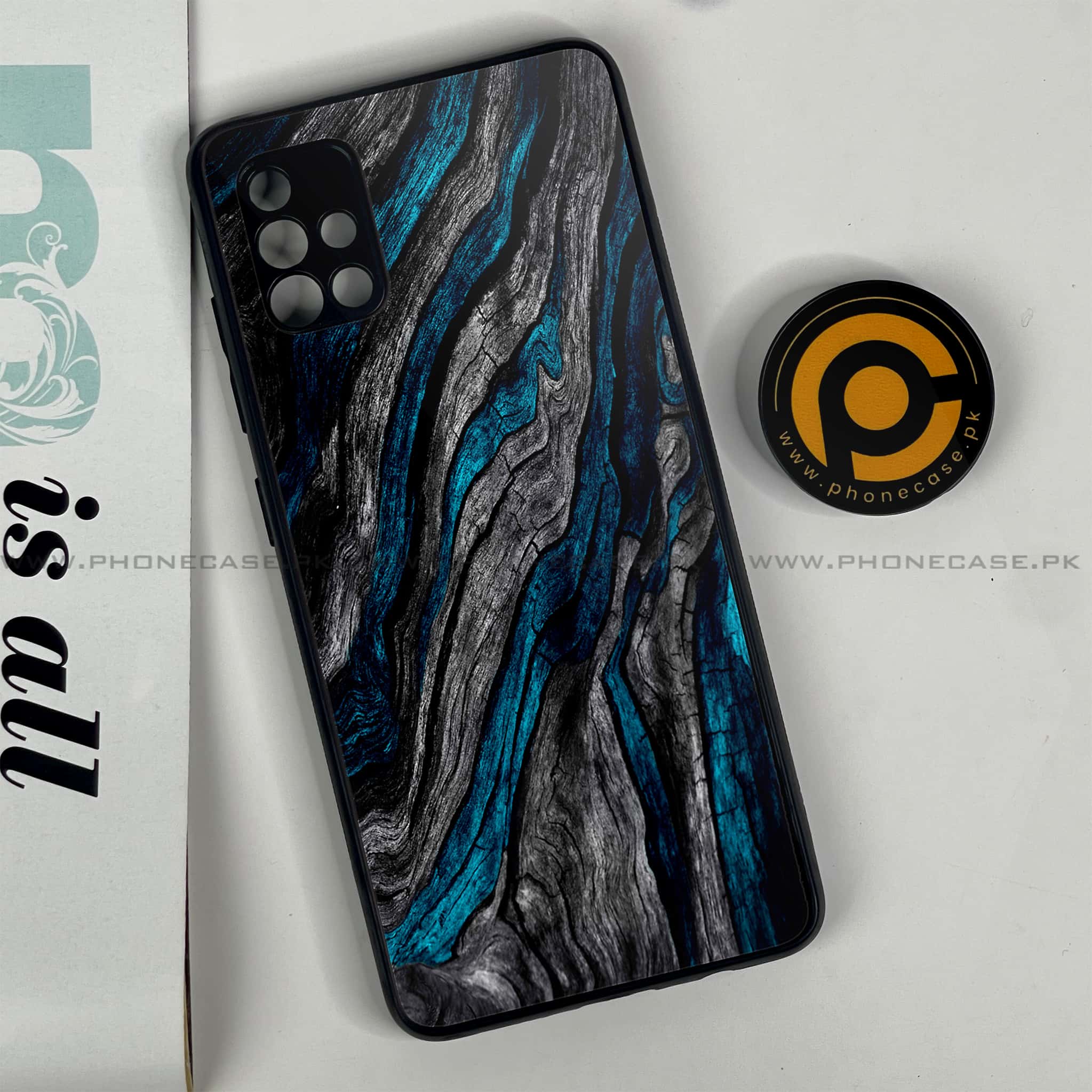 Samsung Galaxy A51 Liquid Marble Series Premium Printed Glass soft Bumper shock Proof Case