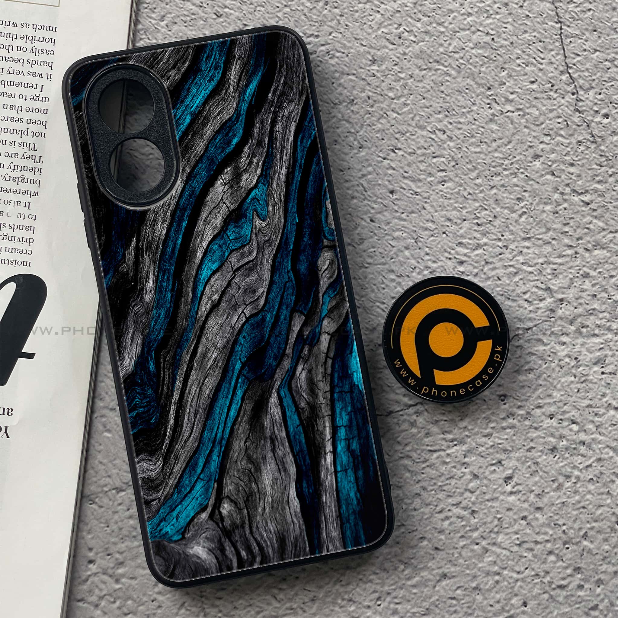 Oppo A18 4G - Liquid Marble Series - Premium Printed Glass soft Bumper shock Proof Case