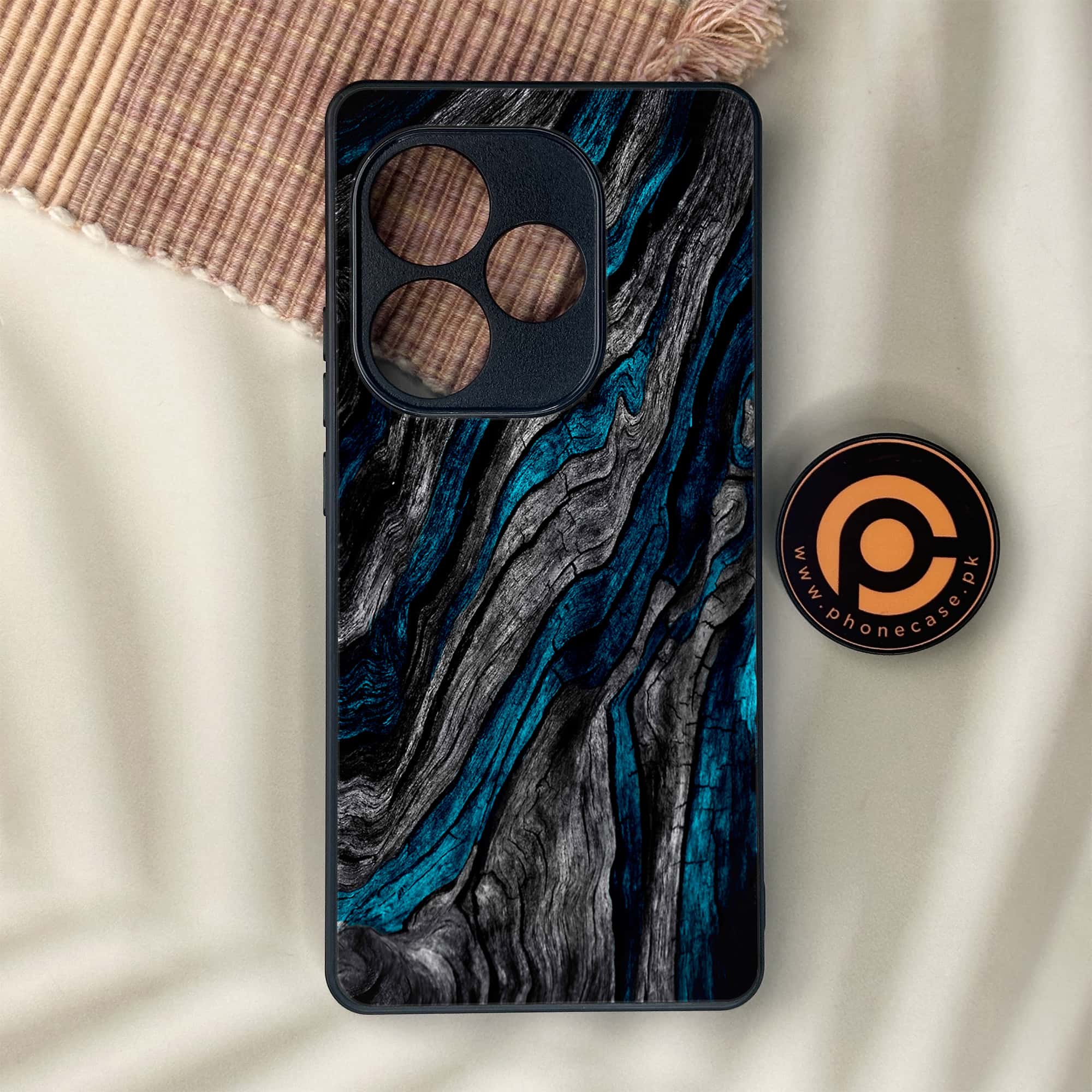 Realme GT 6 - Liquid Marble Series - Premium Metal Printed soft Bumper shock Proof Case