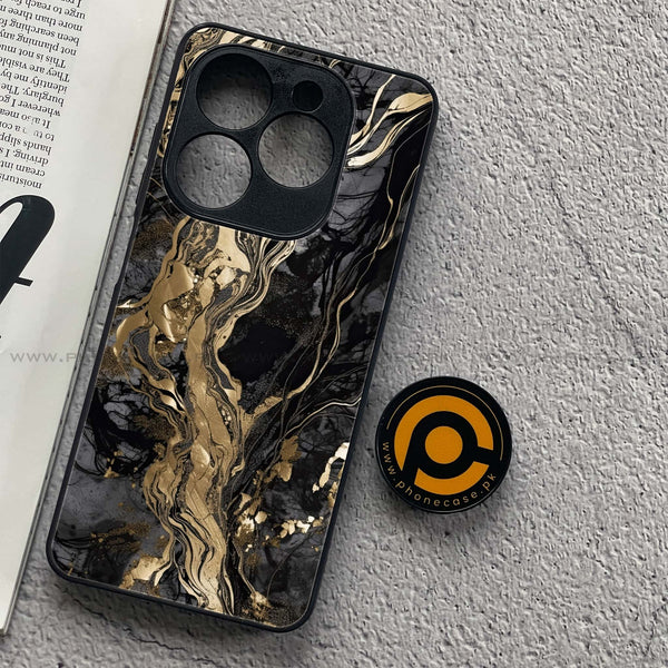 Infinix Hot 40i - Liquid Marble Design 9- Premium Metal Printed soft Bumper shock Proof Case CS-51599