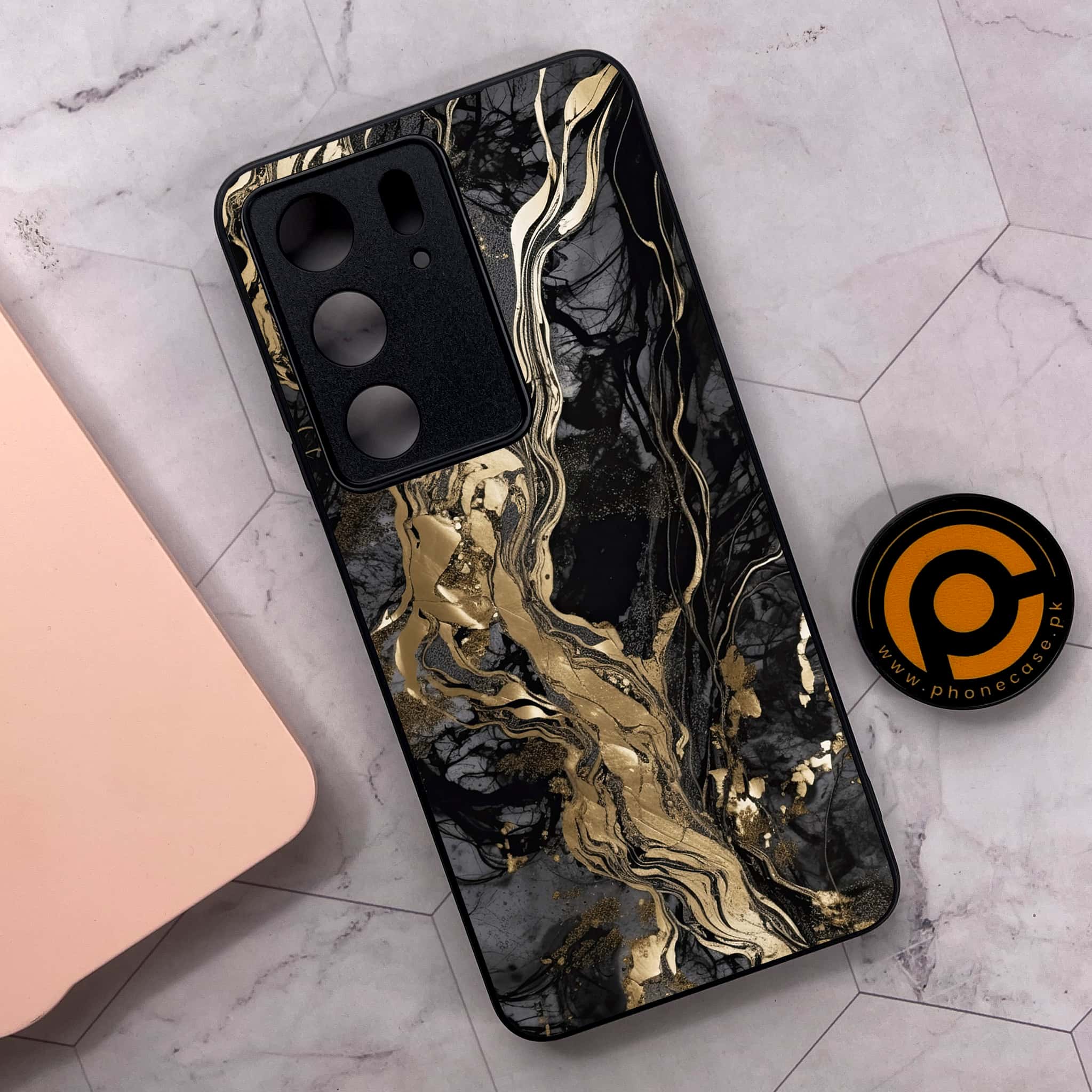 Realme C75x 4G - Liquid Marble Series - Premium Metal Printed soft Bumper shock Proof Case