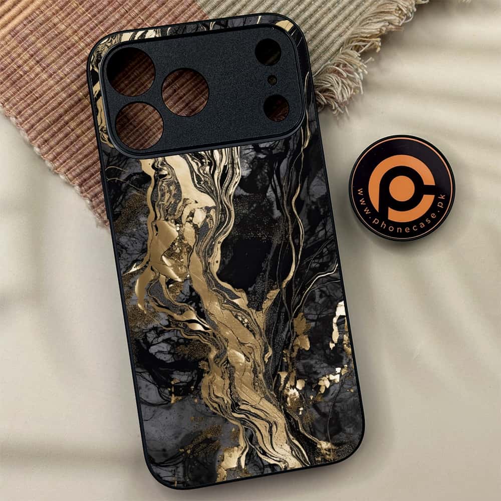 iPhone 17 Pro Max - Liquid Marble Series - Premium Metal Printed soft Bumper shock Proof Case