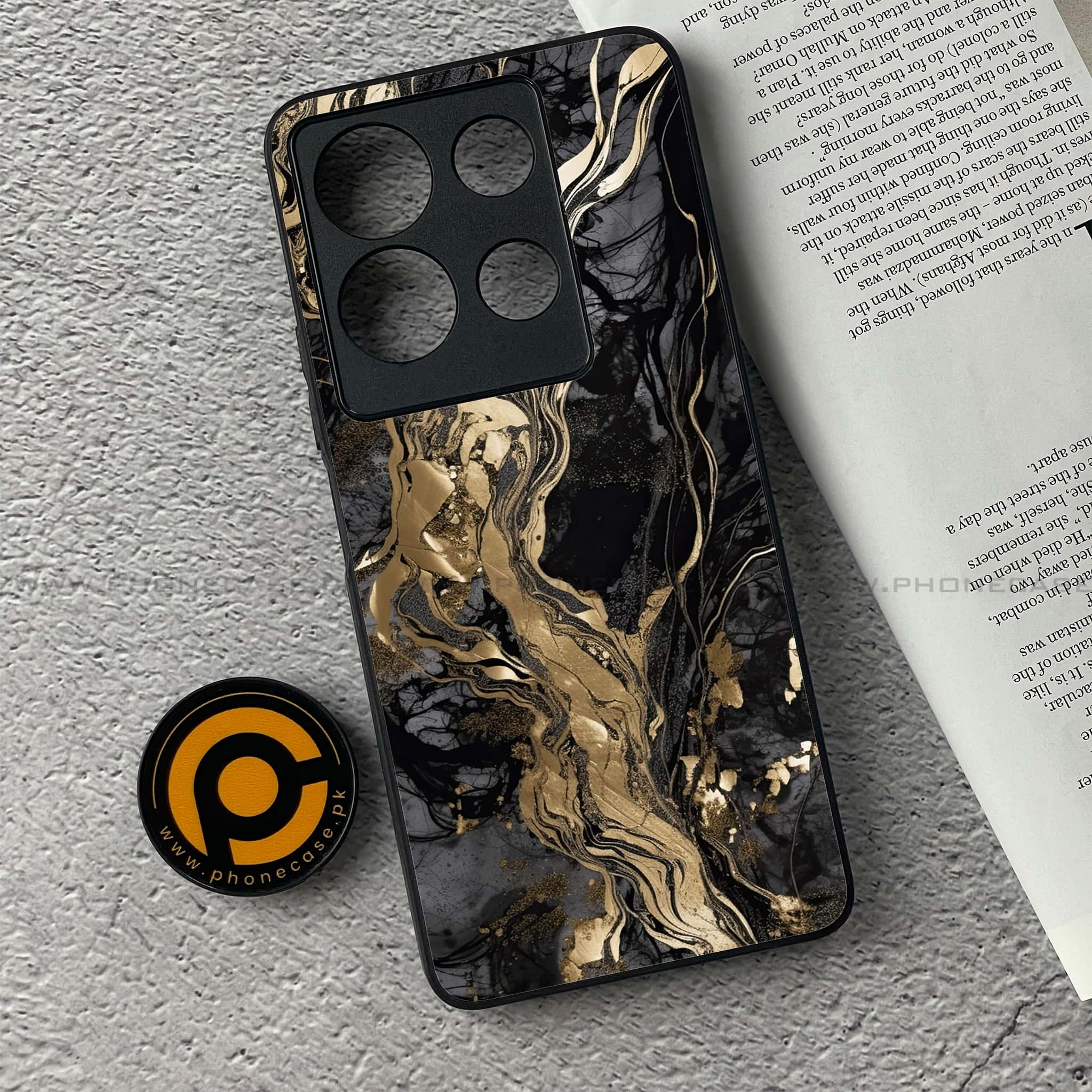 Infinix Note 30 - Liquid Marble Series - Premium Printed Glass soft Bumper shock Proof Case