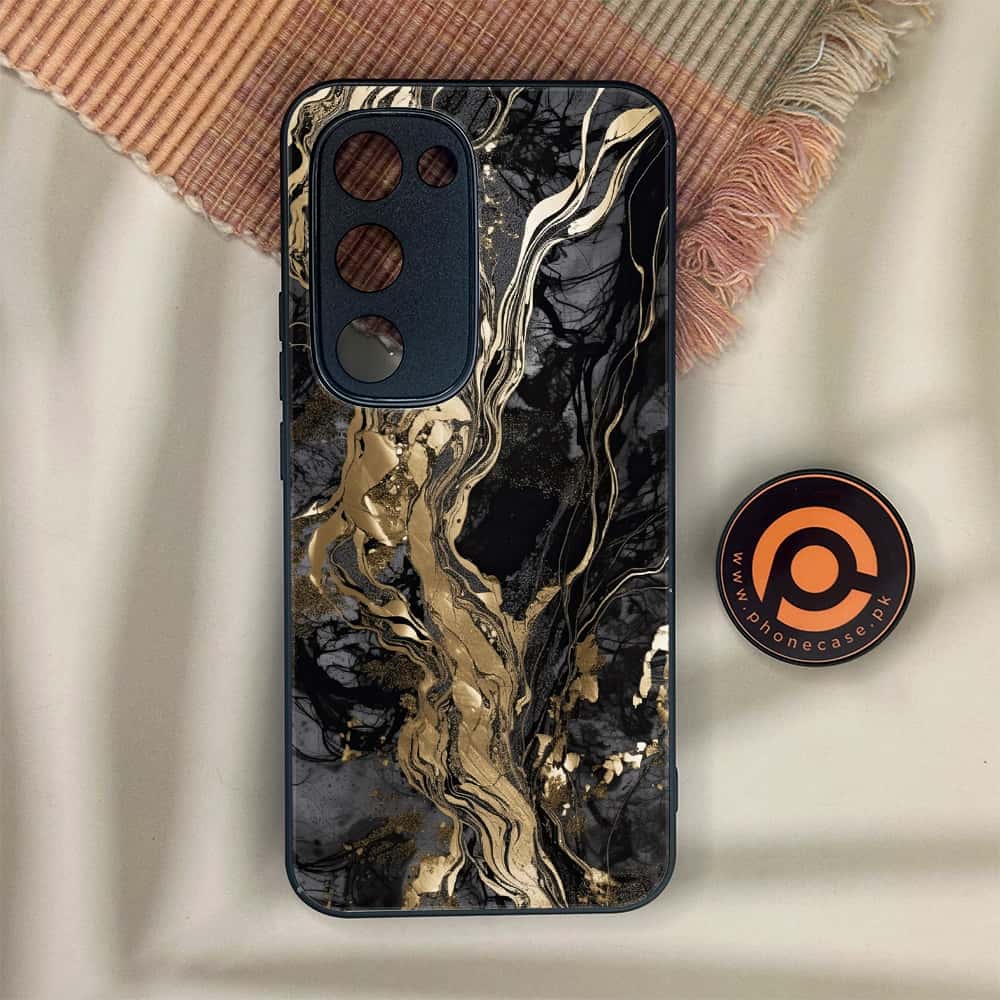 Tecno Spark 40 Pro Plus - Liquid Marble Series - Premium Metal Printed soft Bumper shock Proof Case