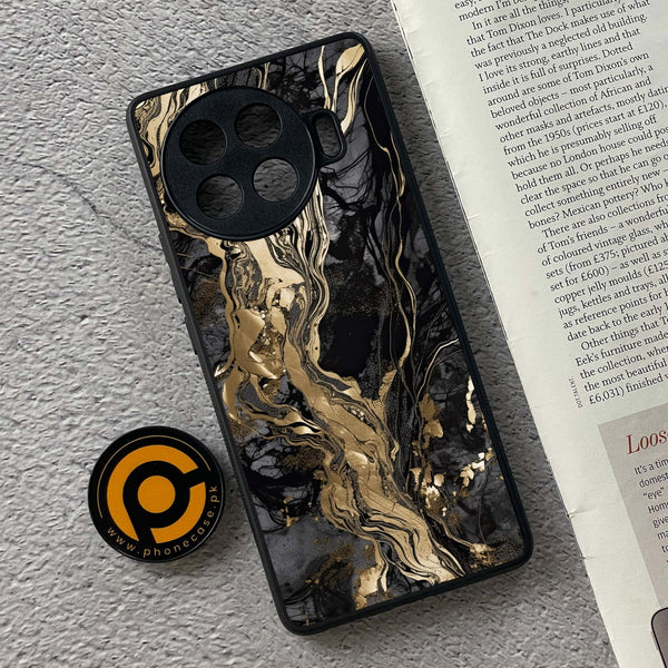 Tecno Spark 20 pro plus - Liquid Marble Design 9  - Premium Printed Glass soft Bumper shock Proof Case  CS-35138