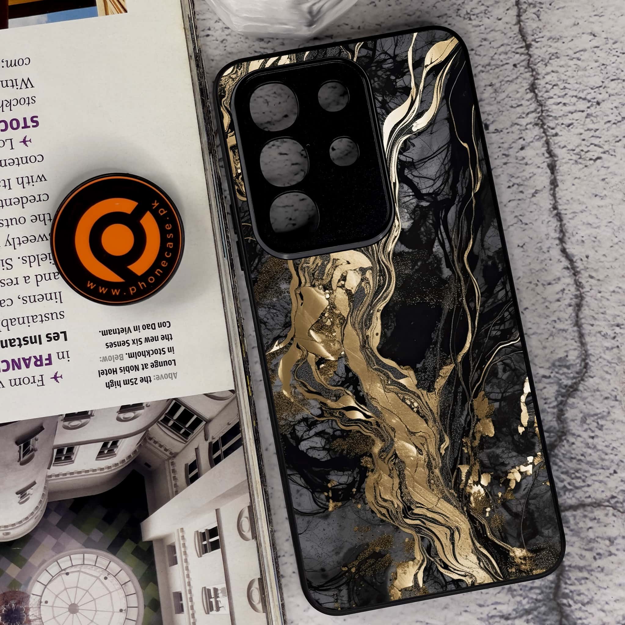 Vivo Y29 4G - Liquid Marble Series - Premium Metal Printed soft Bumper Shock Proof Case