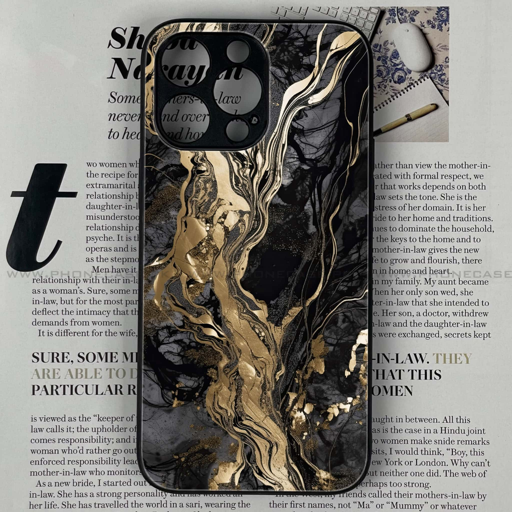 iPhone 15 Pro Max - Liquid Marble Series - Premium Printed Glass soft Bumper shock Proof Case