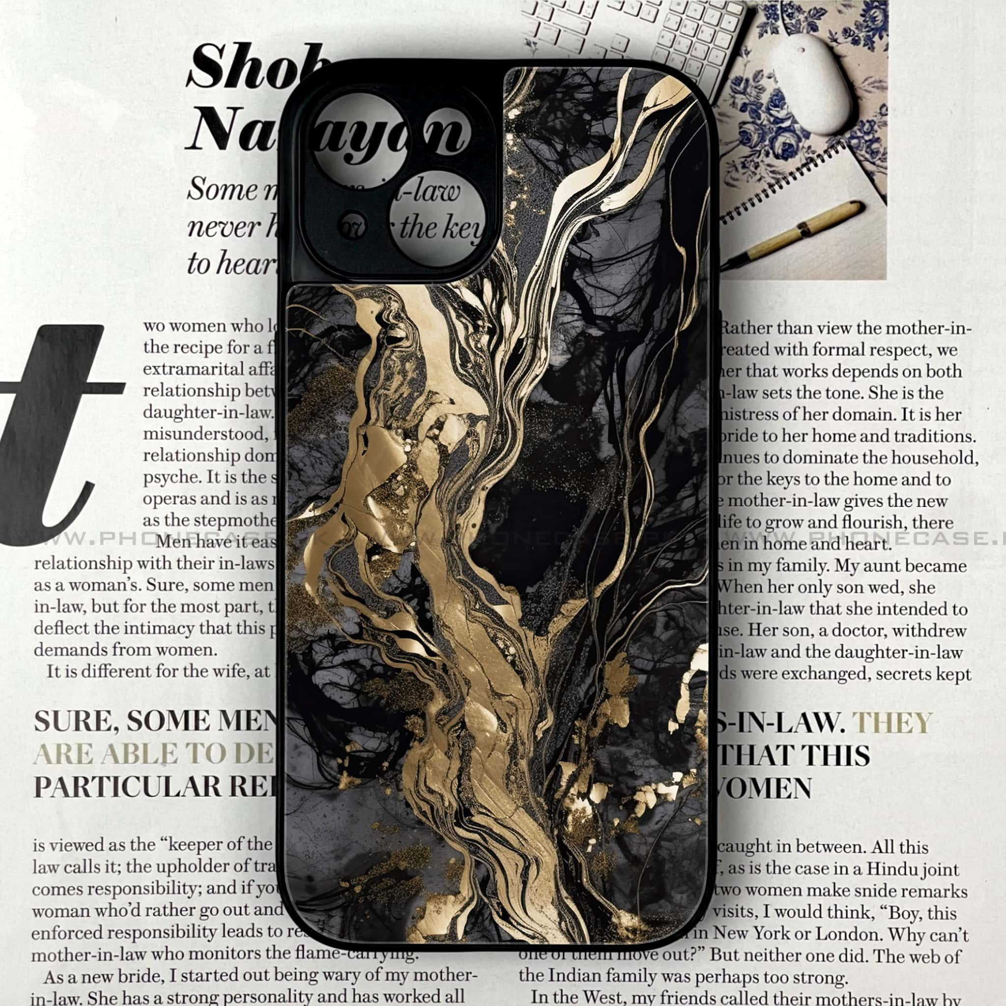 iPhone 13 - Liquid Marble Series - Premium Printed Glass soft Bumper shock Proof Case