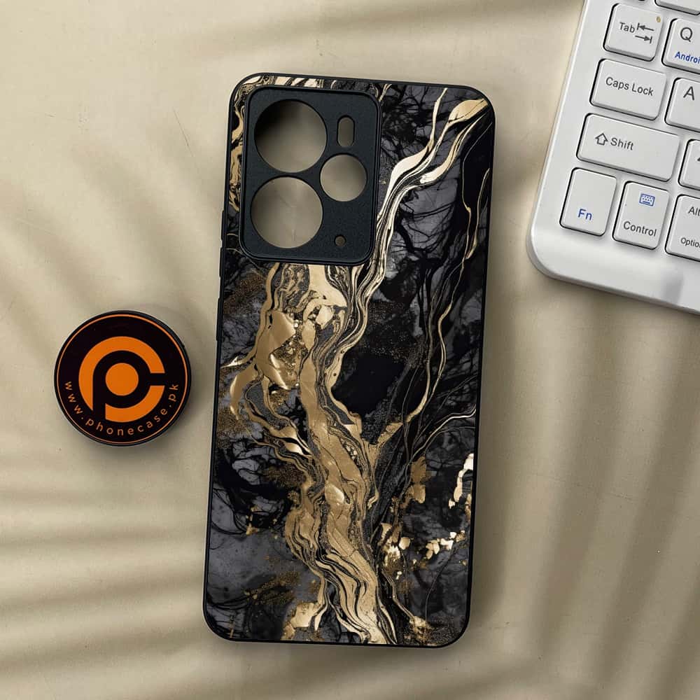 Realme 14T 5G - Liquid Marble Series - Premium Metal Printed soft Bumper Shock Proof Case