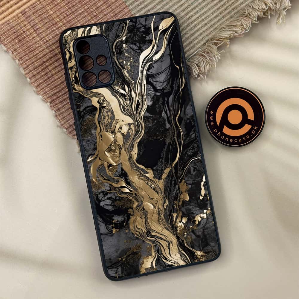 Samsung Galaxy A71 - Liquid Marble Series - Premium Metal Printed soft Bumper shock Proof Case