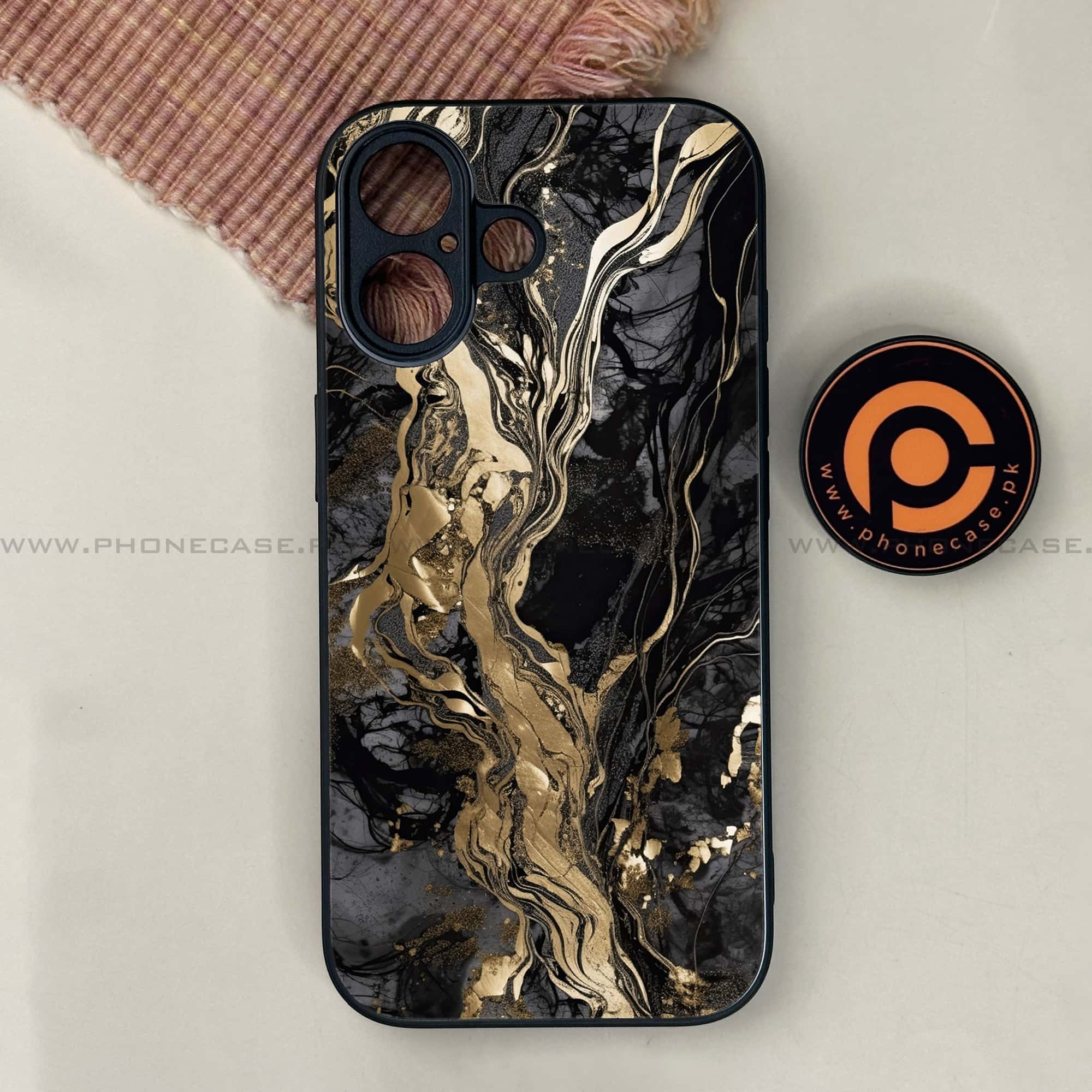 iPhone 17 - Liquid Marble Series - Premium Printed Glass soft Bumper shock Proof Case