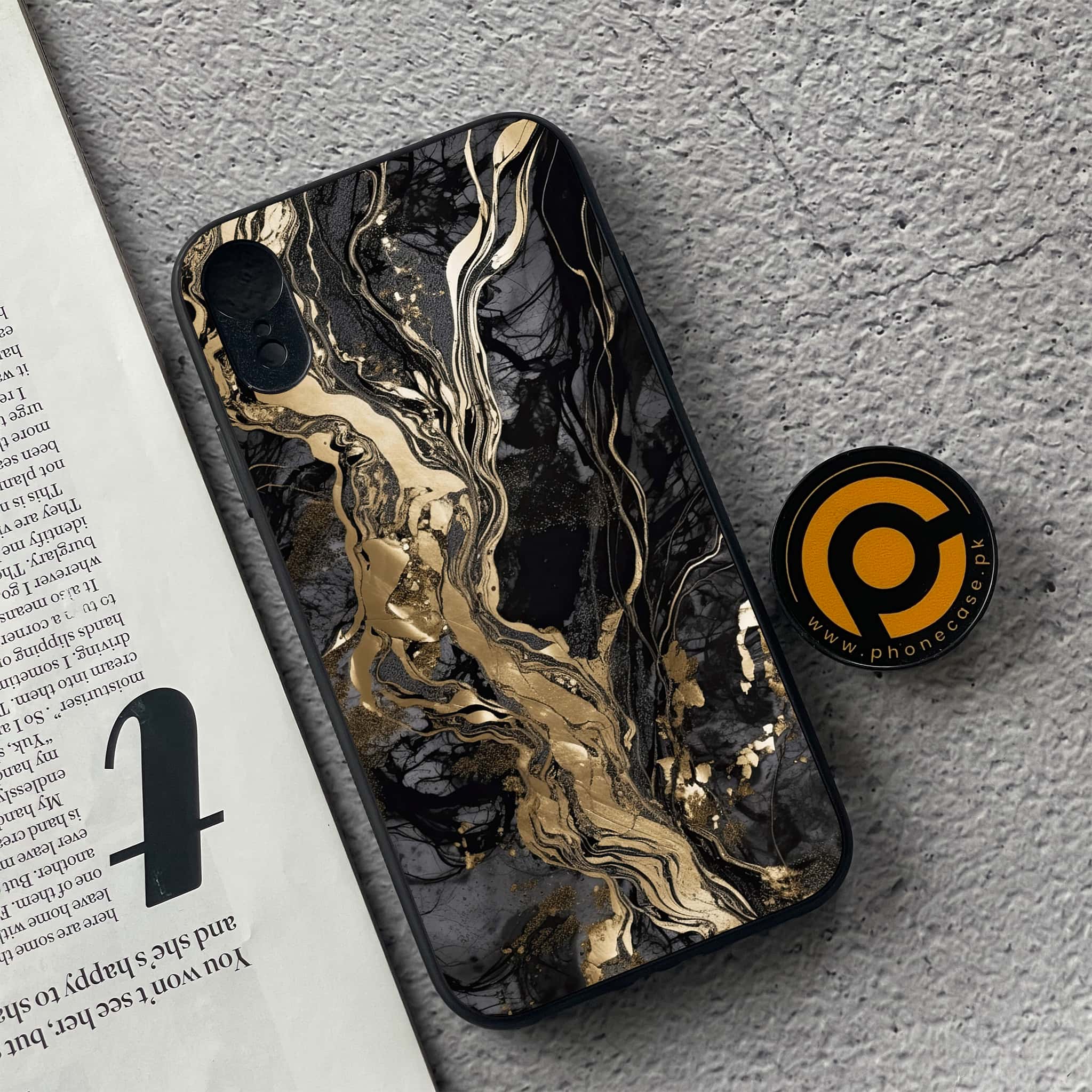 iPhone XR - Liquid Marble Series - Premium Metal Printed soft Bumper shock Proof Case