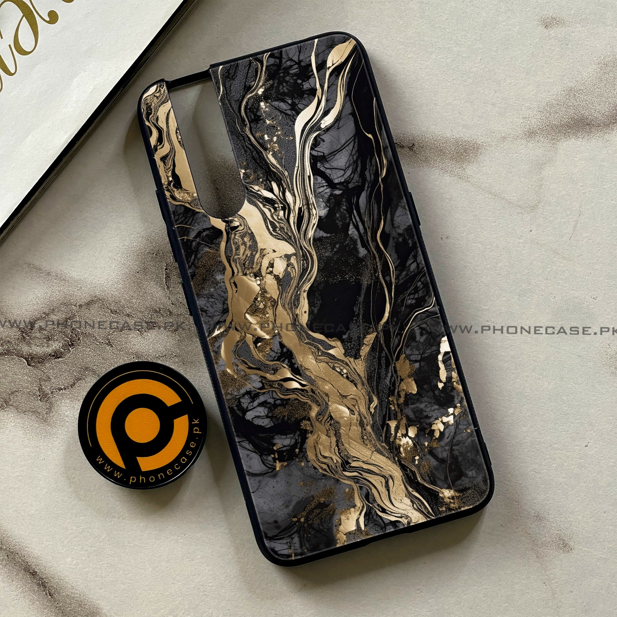 Vivo V15 Pro - Liquid Marble Series - Premium Printed Glass soft Bumper shock Proof Case