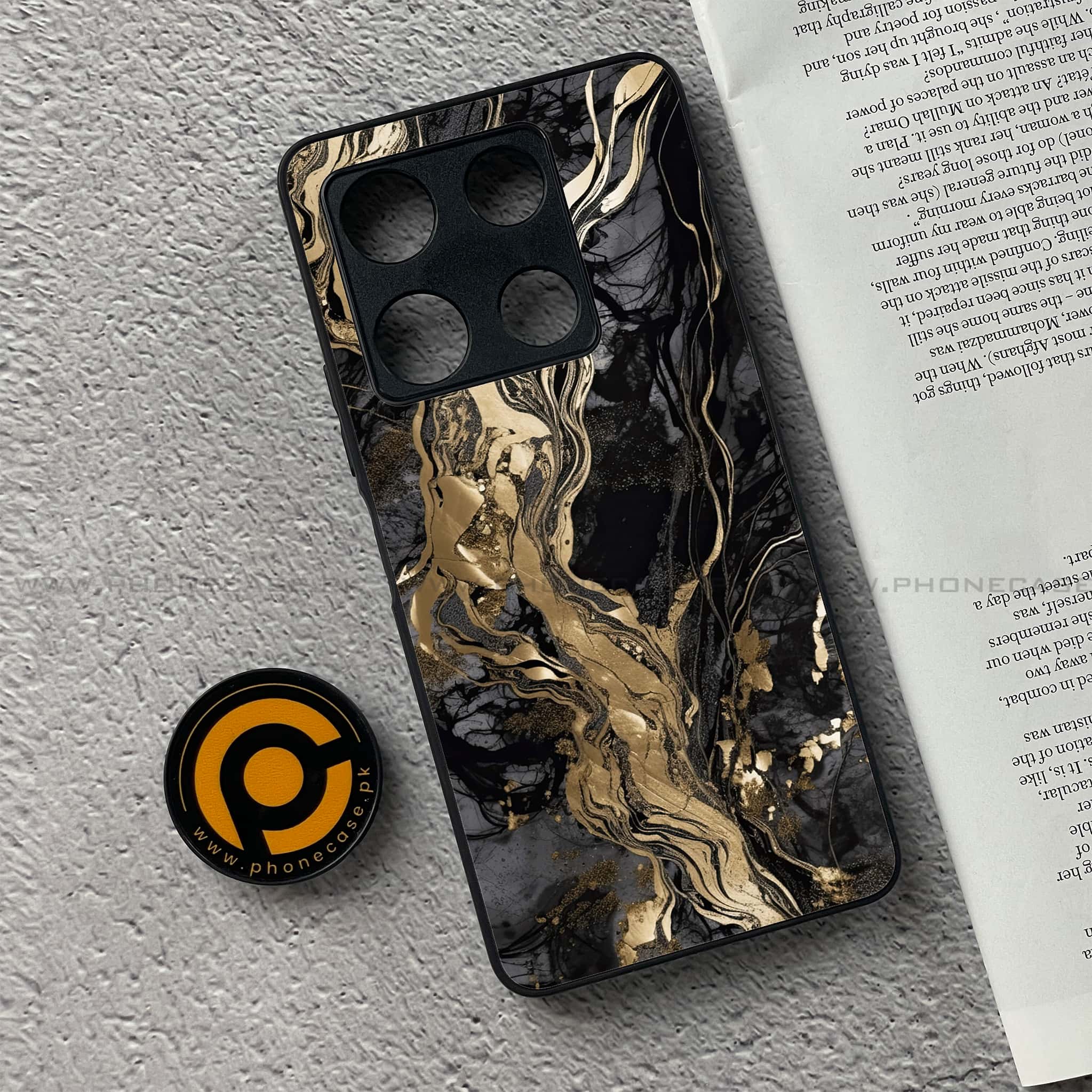 Infinix Note 30 Pro - Liquid Marble Series - Premium Metal Printed soft Bumper shock Proof Case
