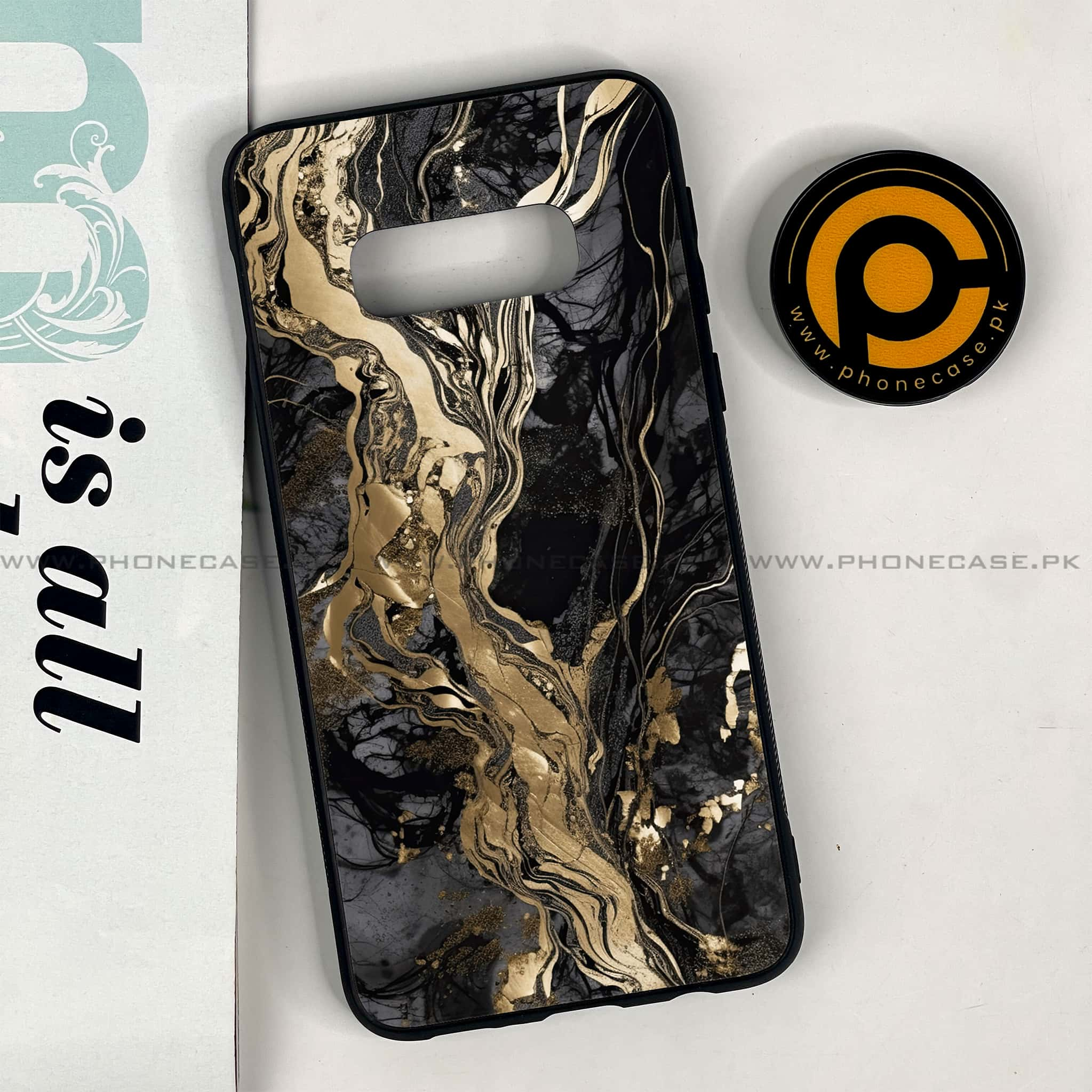 Galaxy S10e - Liquid Marble Series - Premium Printed Glass soft Bumper shock Proof Case