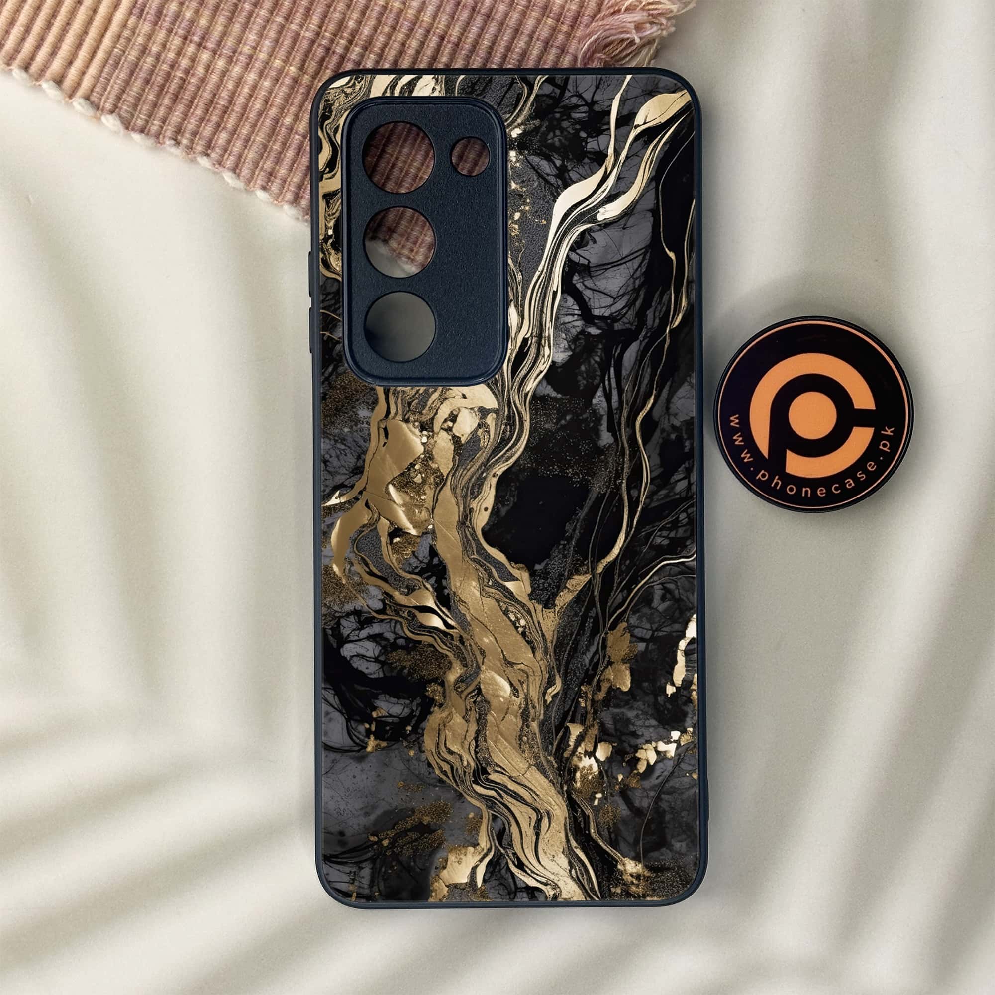 Oppo A5 2025 - Liquid Marble Series - Premium Metal Printed soft Bumper shock Proof Case