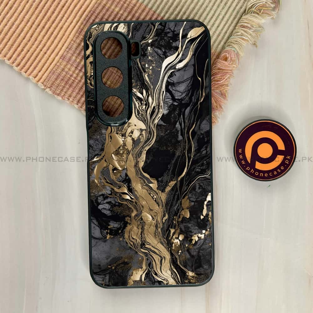Infinix Hot 60i - Liquid Marble Series - Premium Metal Printed soft Bumper shock Proof Case