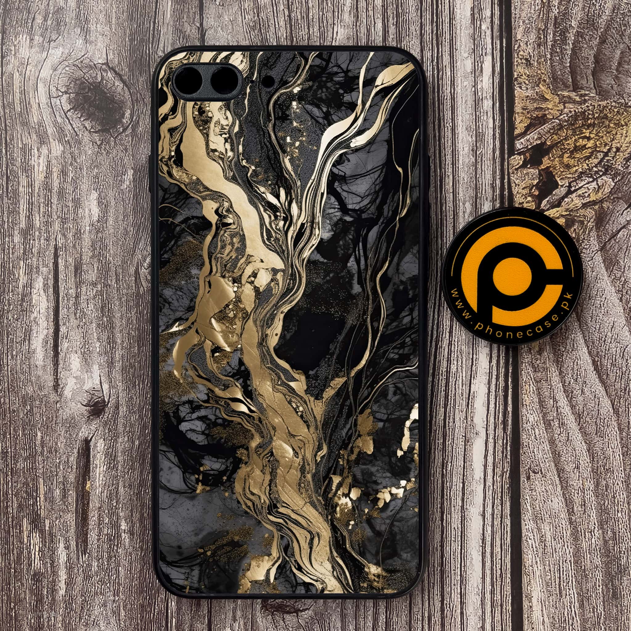 iPhone 7 Plus - Liquid Marble Series - Premium Metal Printed soft Bumper shock Proof Case