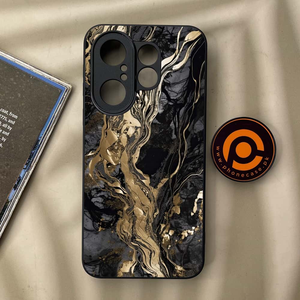Vivo X200 FE - Liquid Marble Series - Premium Metal Printed soft Bumper Shock Proof Case