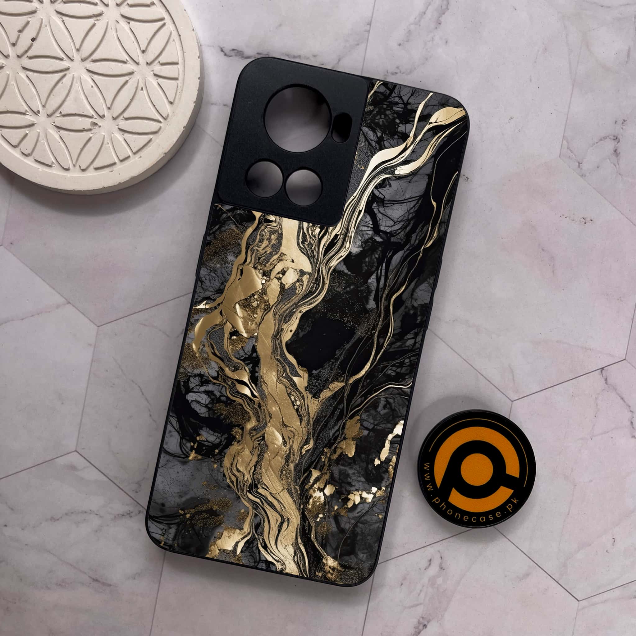 OnePlus 10R -  Liquid Marble Series - Premium Metal Printed soft Bumper shock Proof Case