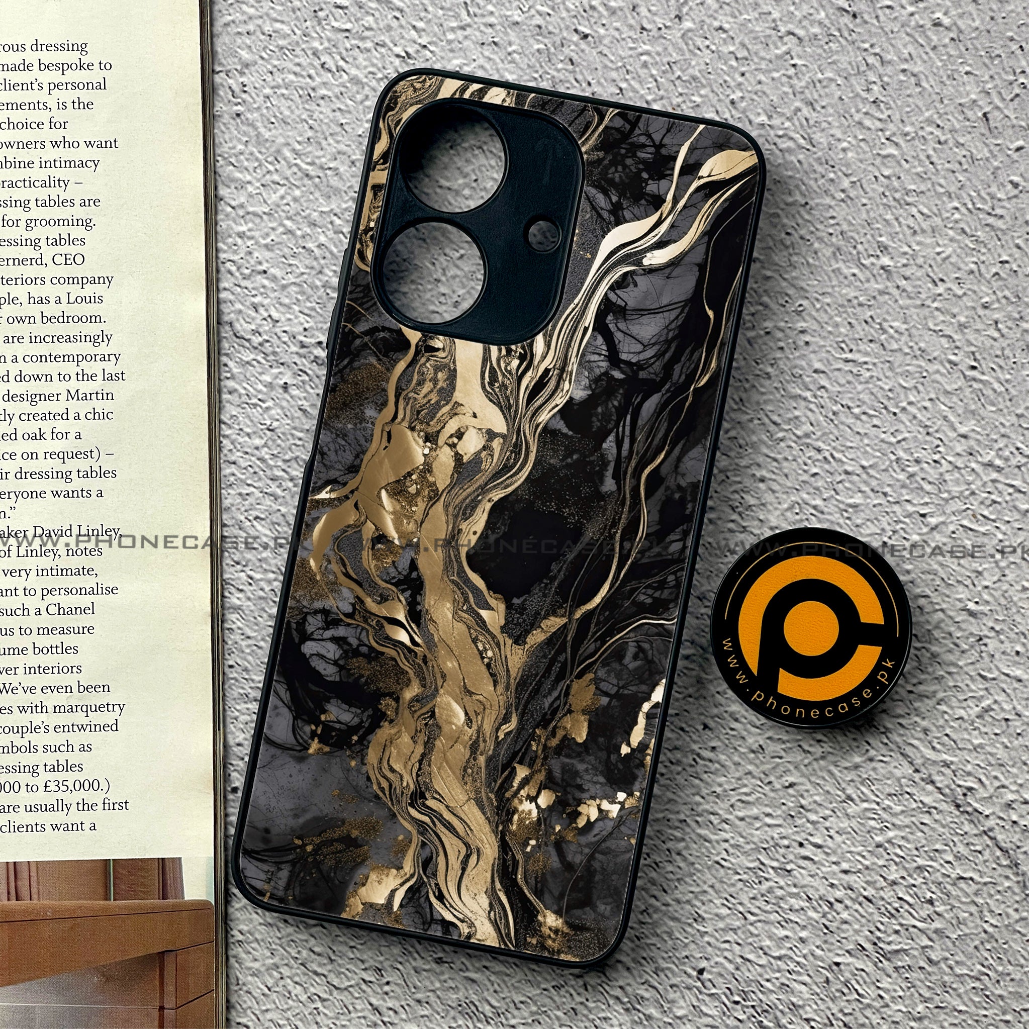 Realme Note 60 - Liquid Marble Series - Premium Printed Glass soft Bumper shock Proof Case