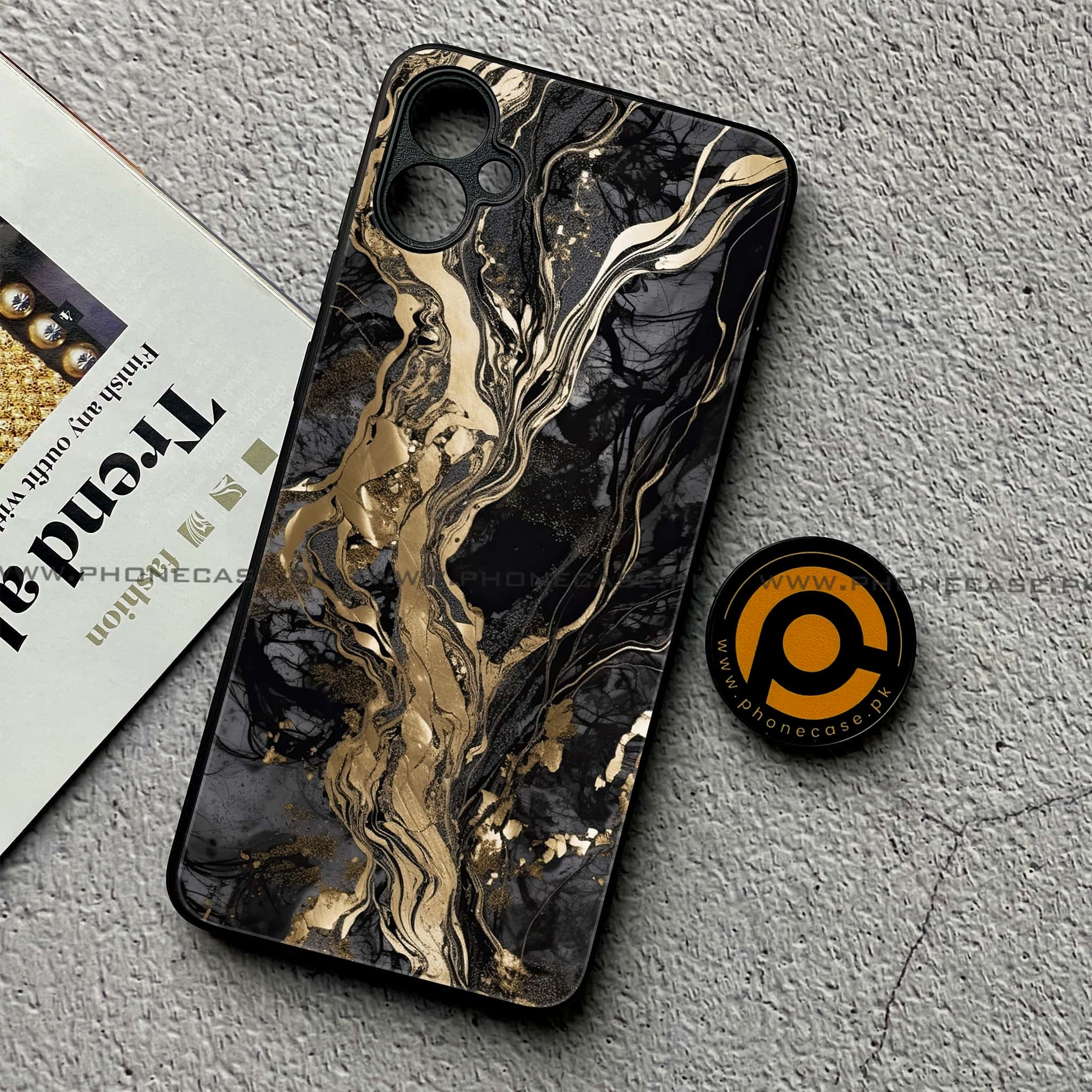 Samsung Galaxy A05 - Liquid Marble Series - Premium Metal Printed soft Bumper shock Proof Case
