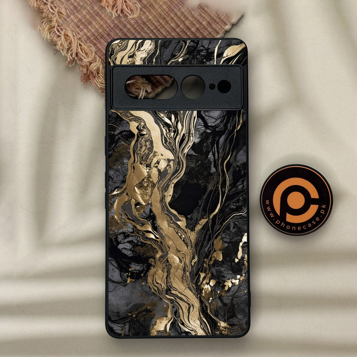 Google Pixel 7 Pro - Liquid Marble Design 7- Premium Metal Printed soft Bumper Shock Proof Case CS-44549